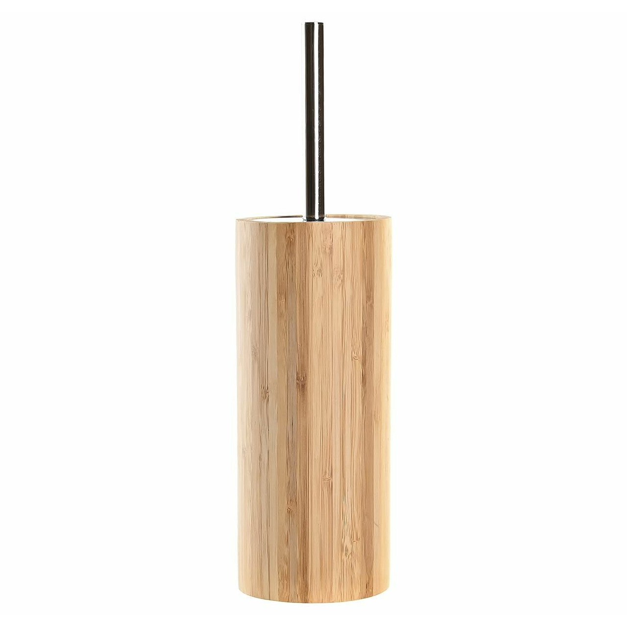 WC/Toiletborstel in houder bruin bamboe hout 37 x 10 cm -