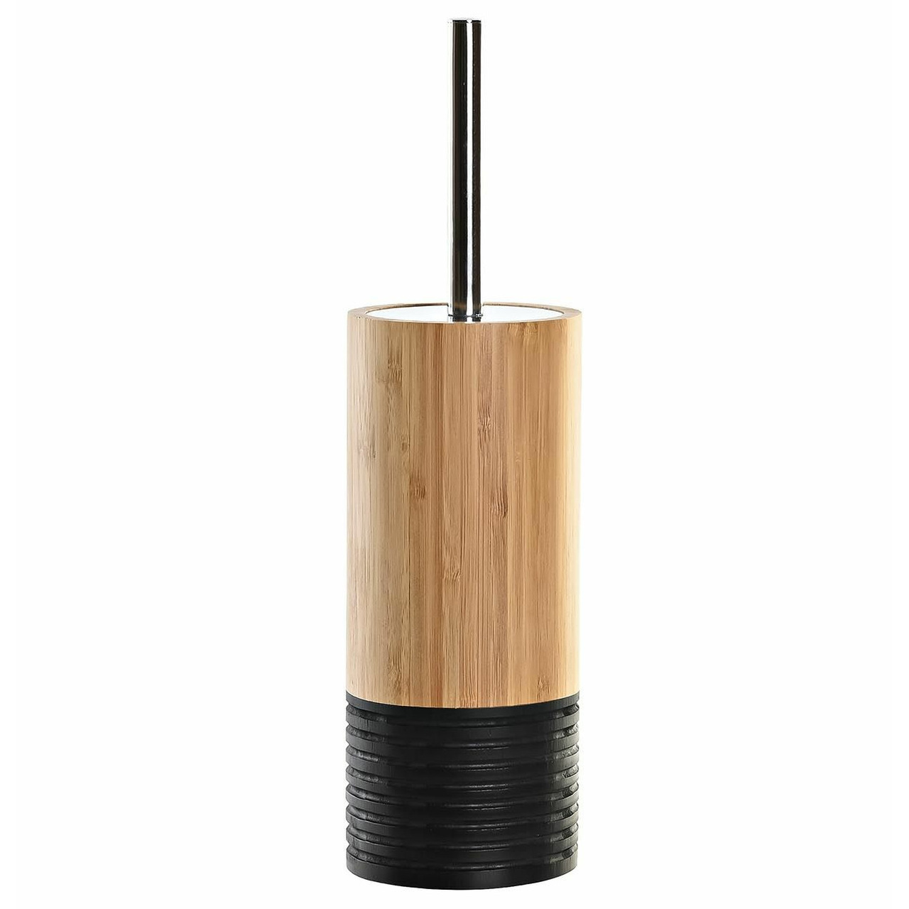 Items Toiletborstel - bamboe hout - bruin zwart- 37 x 10 cm -