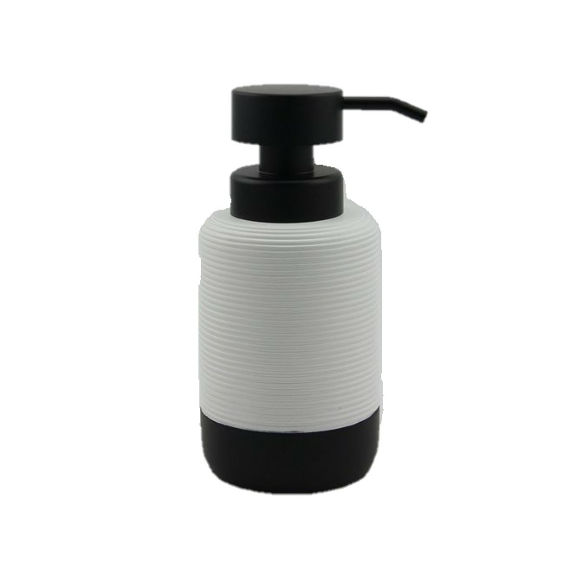 Zeeppompje/dispenser wit/zwart keramiek 10 x 17 cm -