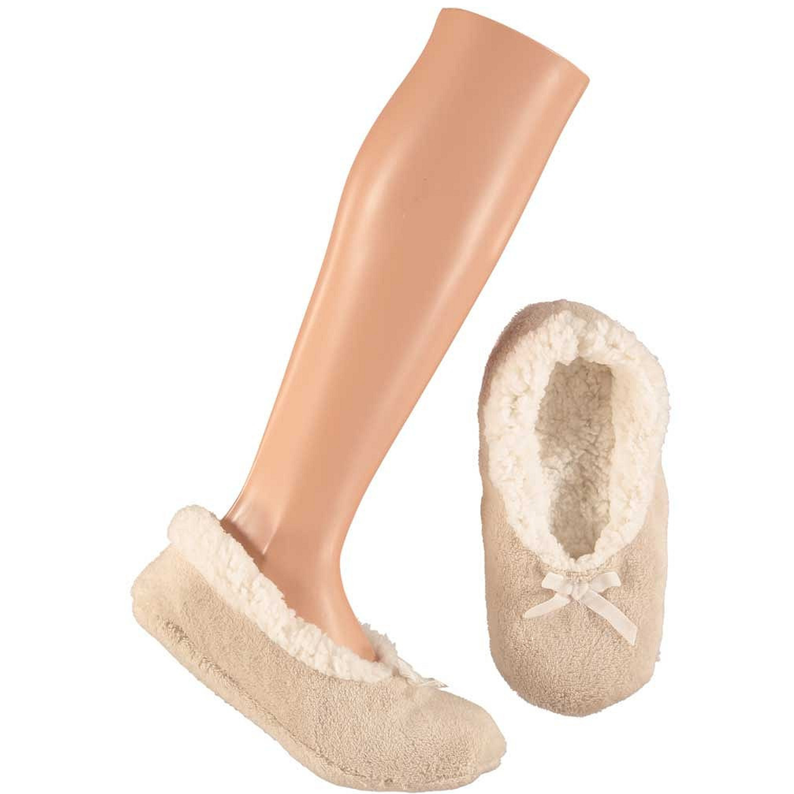 Lage dames sloffen/pantoffels beige maat 37-39 37/39 -