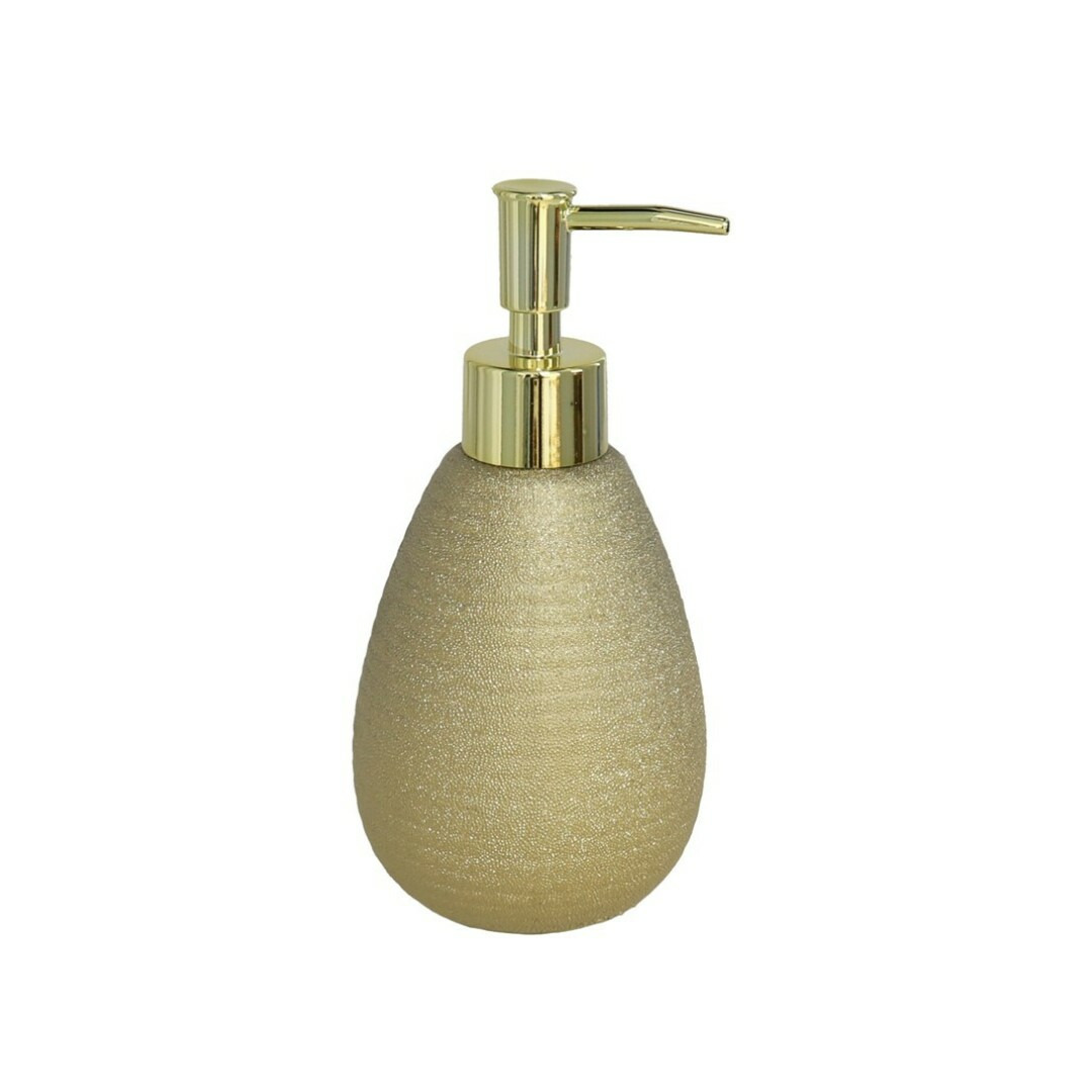 Zeeppompje/dispenser goud glanzend polystone 8 x 17 cm -