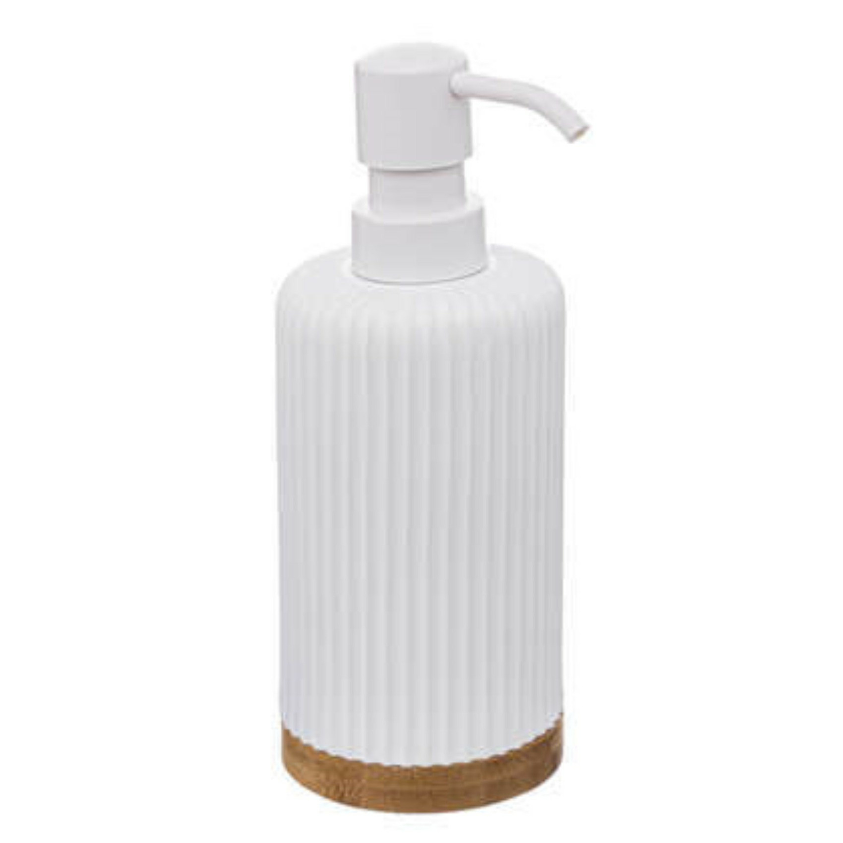 Zeeppompje/zeepdispenser van kunststeen - wit - 270 ml -