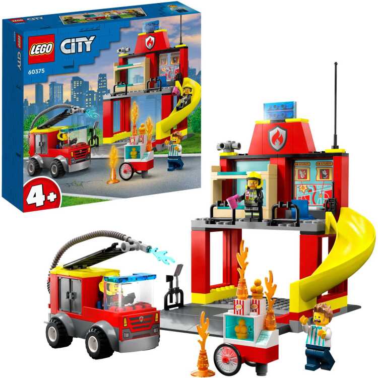 LEGO City - Brandweerkazerne en Brandweerwagen constructiespeelgoed 60375