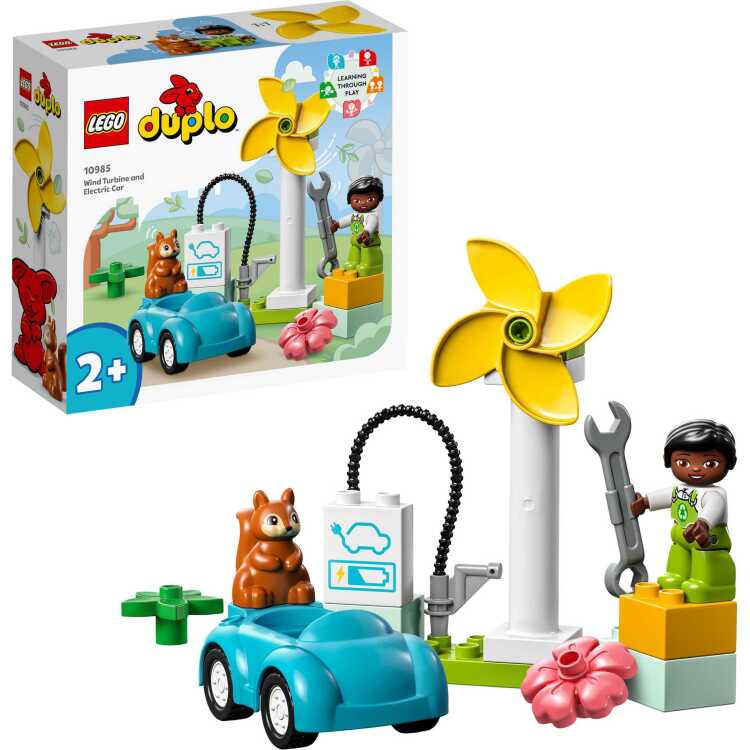 LEGO DUPLO - Windmolen en elektrische auto constructiespeelgoed 10985