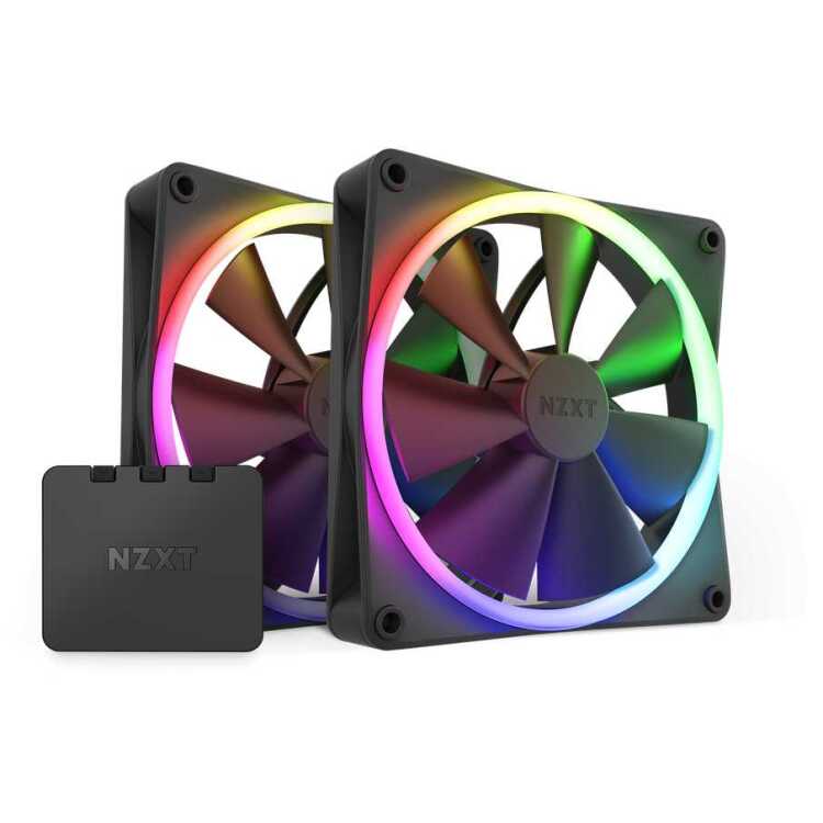 NZXT F140 RGB Twin Pack 140x140x26 case fan 2 stuks, Incl. RGB & Fan Controller