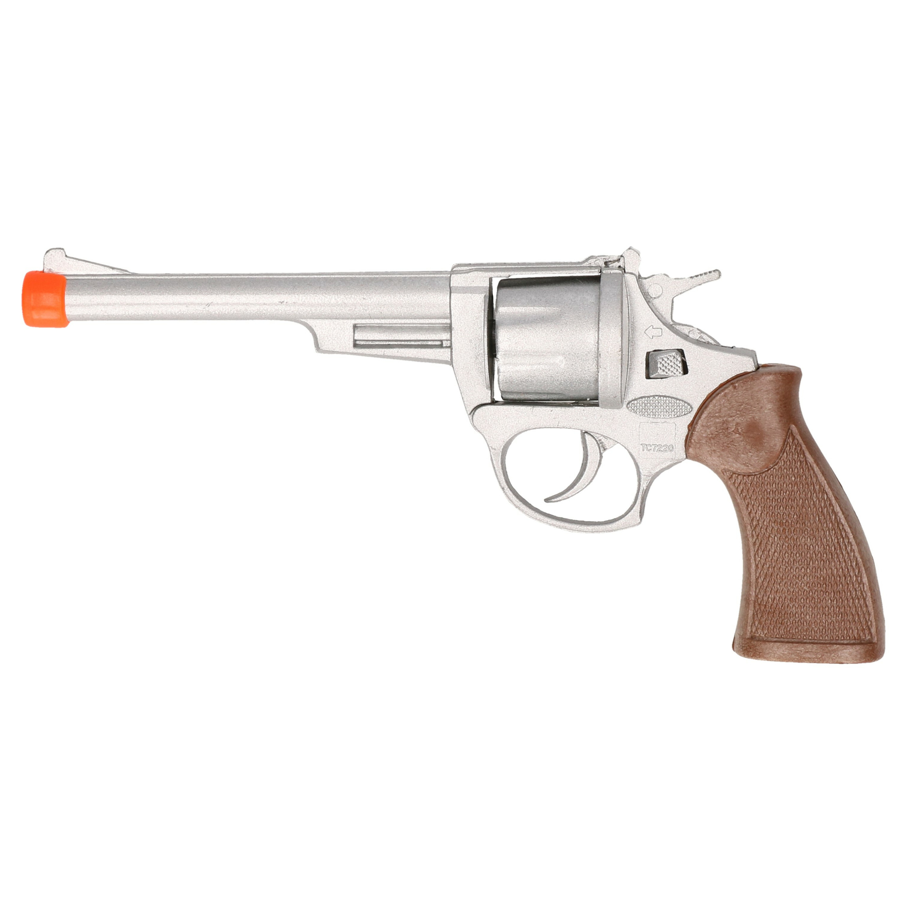 Cowboy speelgoed revolver/pistool metaal 8 schots plaffertjes -