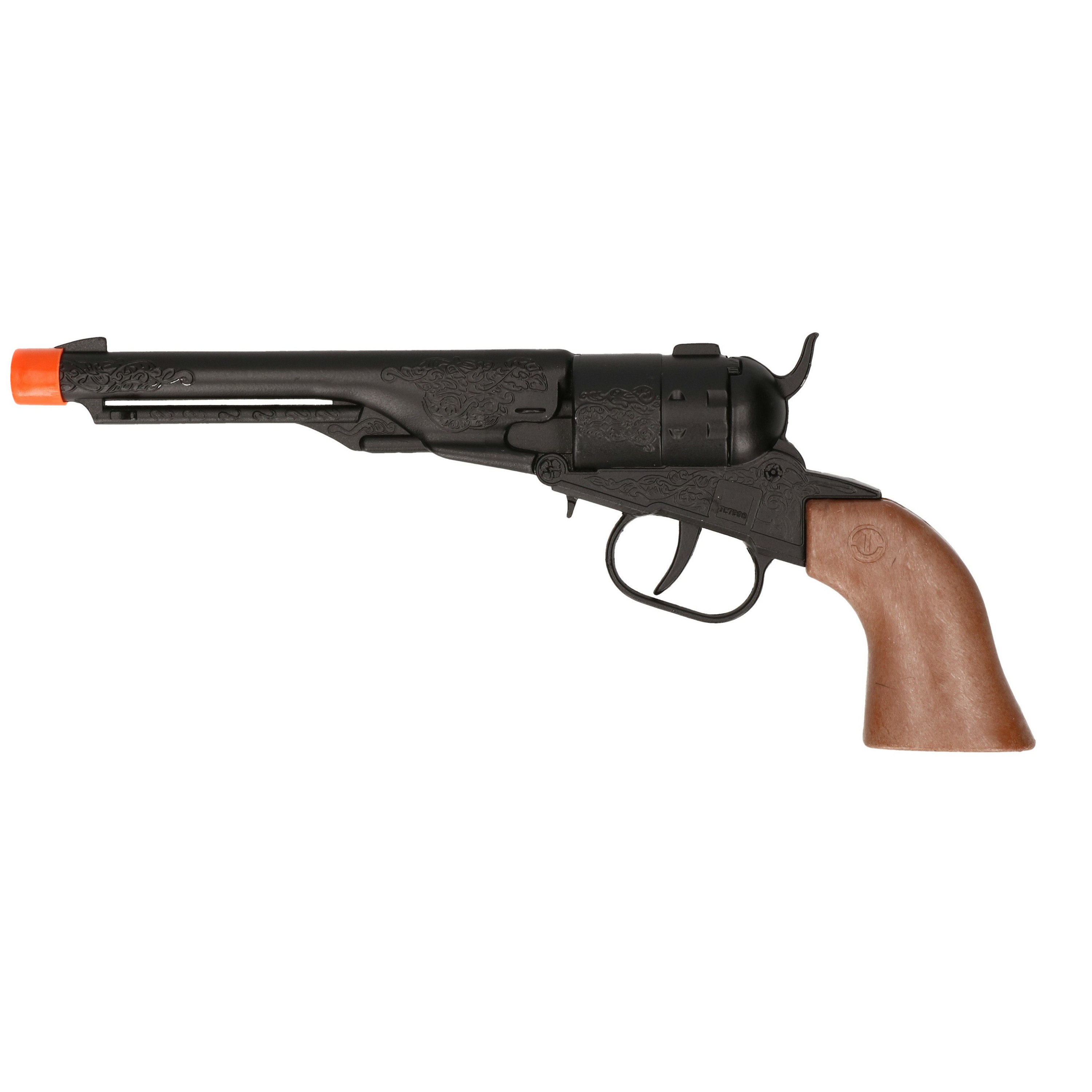 Cowboy speelgoed revolver/pistool metaal 8 schots plaffertjes -