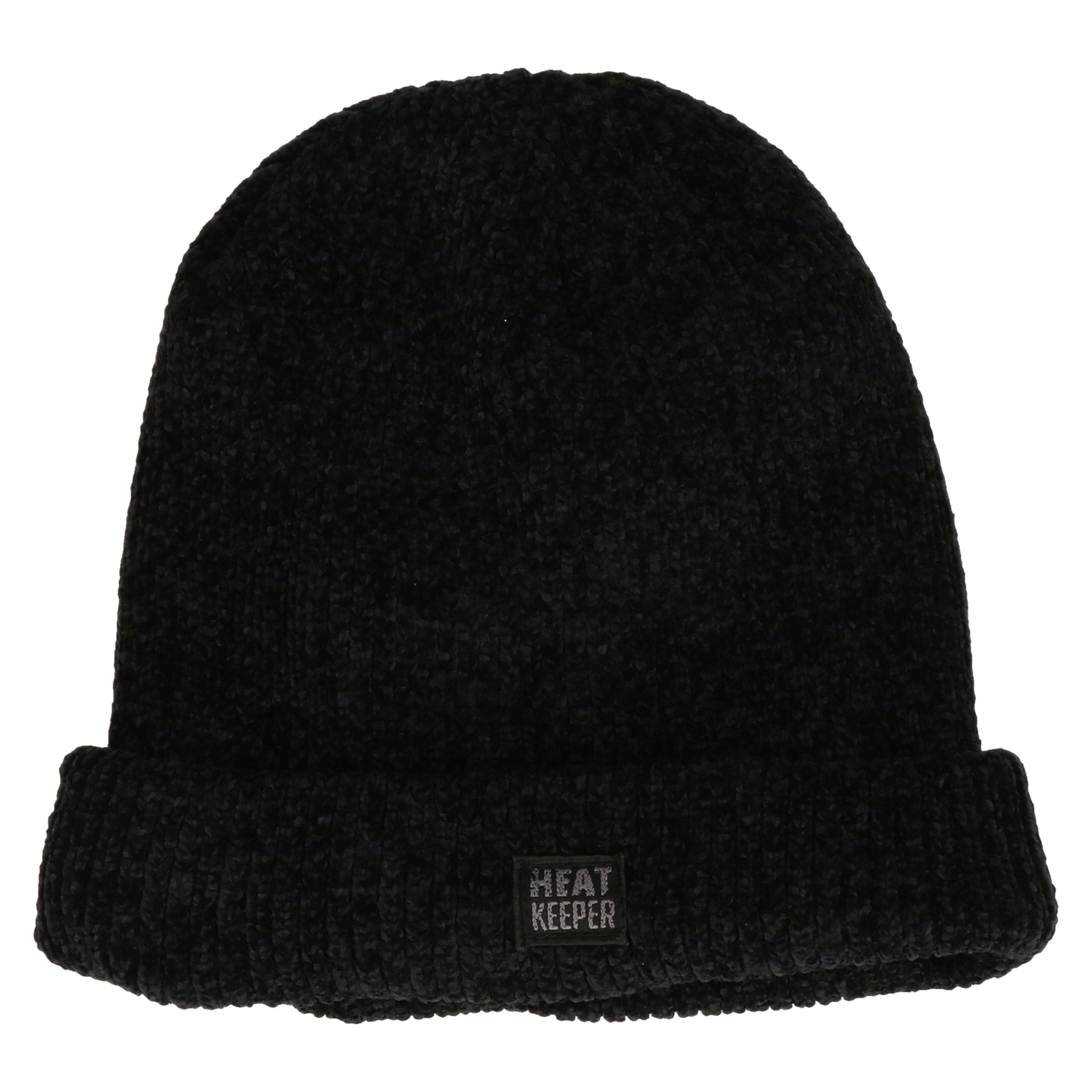 Thermo muts/beanie - zwart/donkergrijs - voor volwassenen - one size -