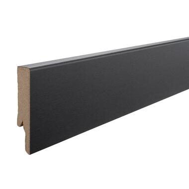 MDF plint - zwart recht - 240x1,4x7,5 cm - Leen Bakker