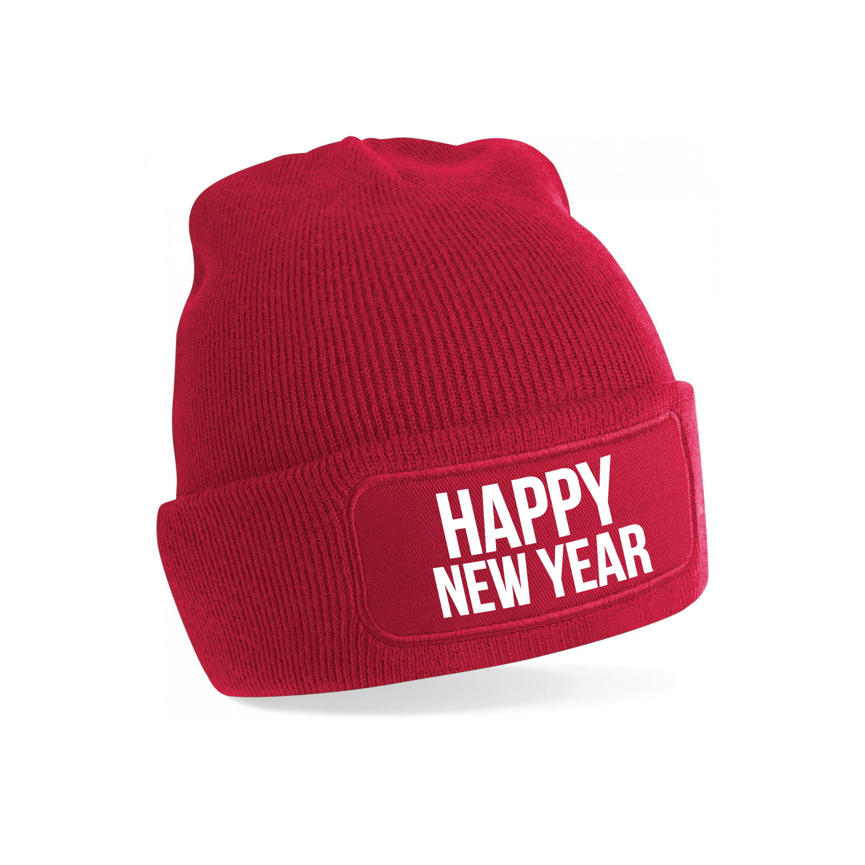 Happy New Year muts unisex - one size - rood - apres-ski muts One size -