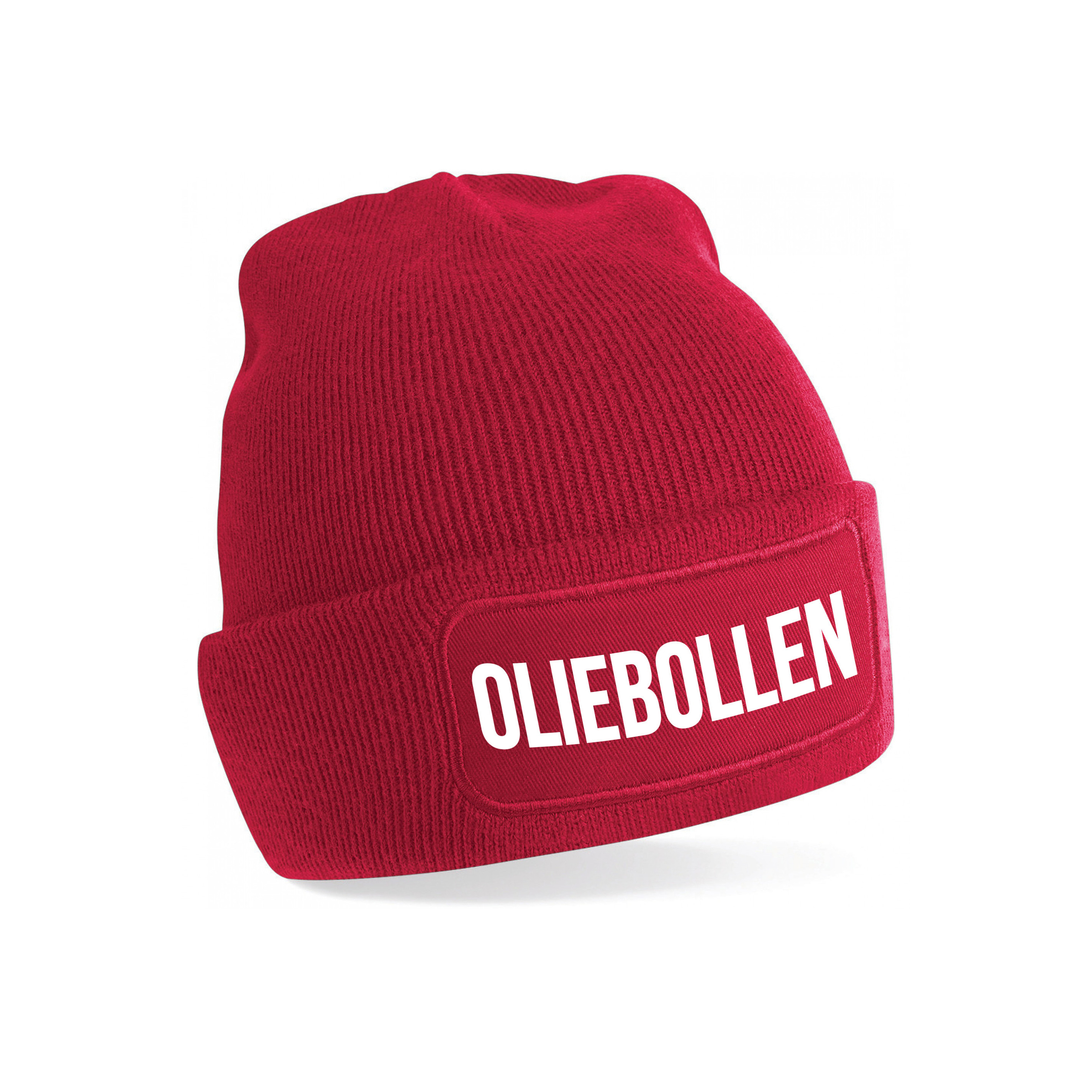Oliebollen muts unisex - one size - rood - apres-ski muts One size -