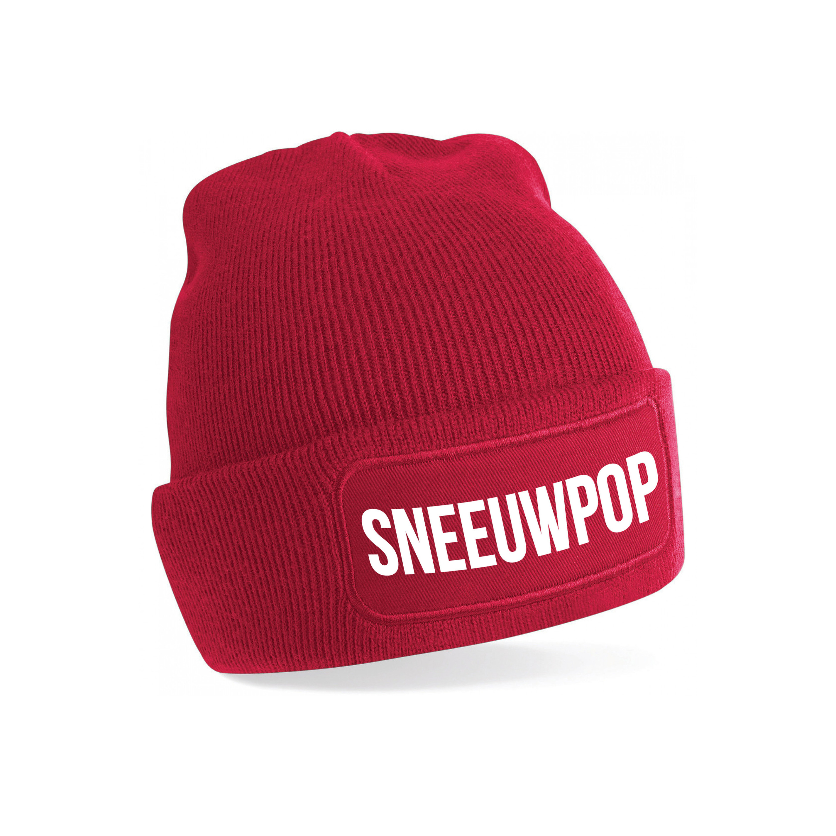 Sneeuwpop muts - unisex - one size - rood - apres-ski muts One size -