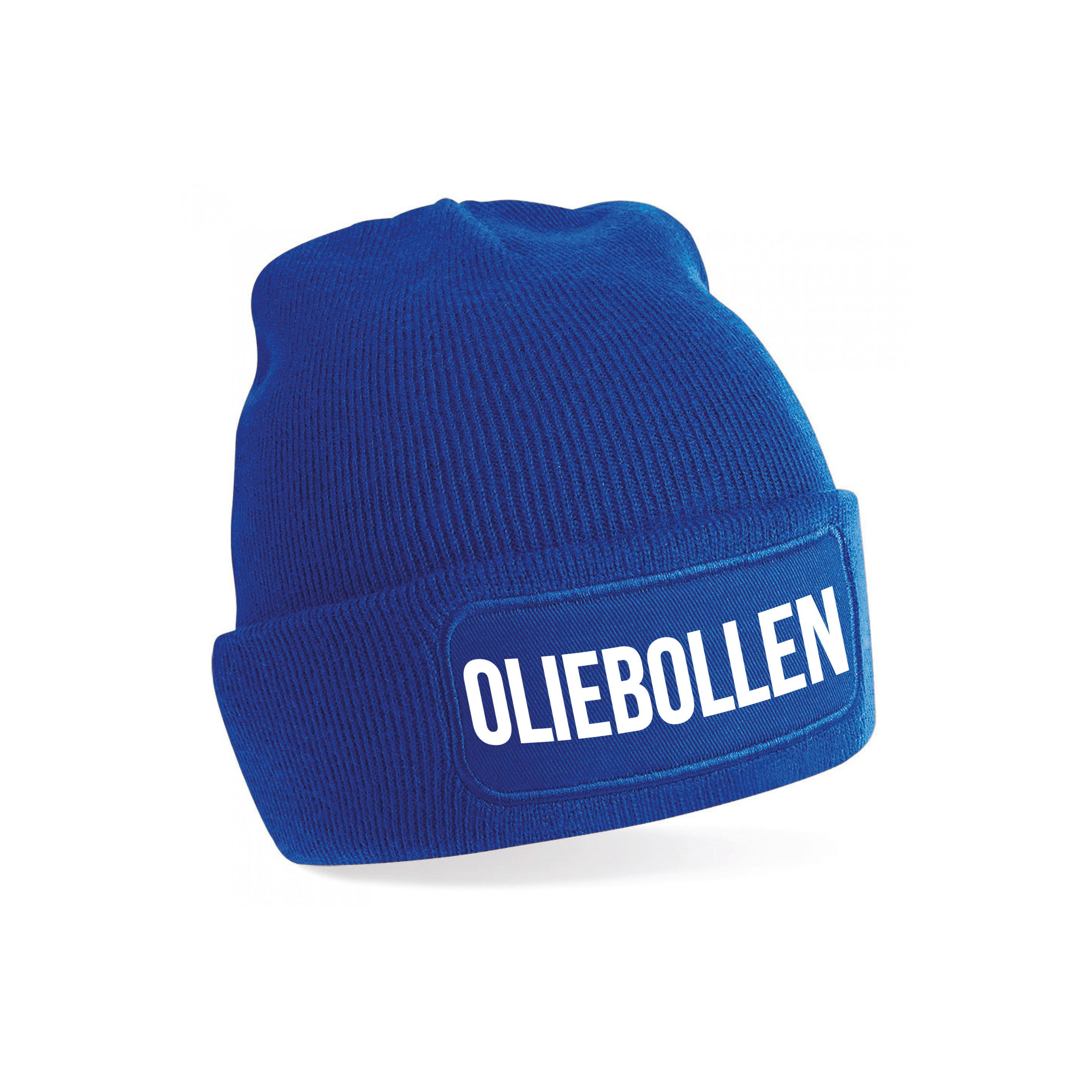 Oliebollen muts unisex - one size - blauw - apres-ski muts One size -