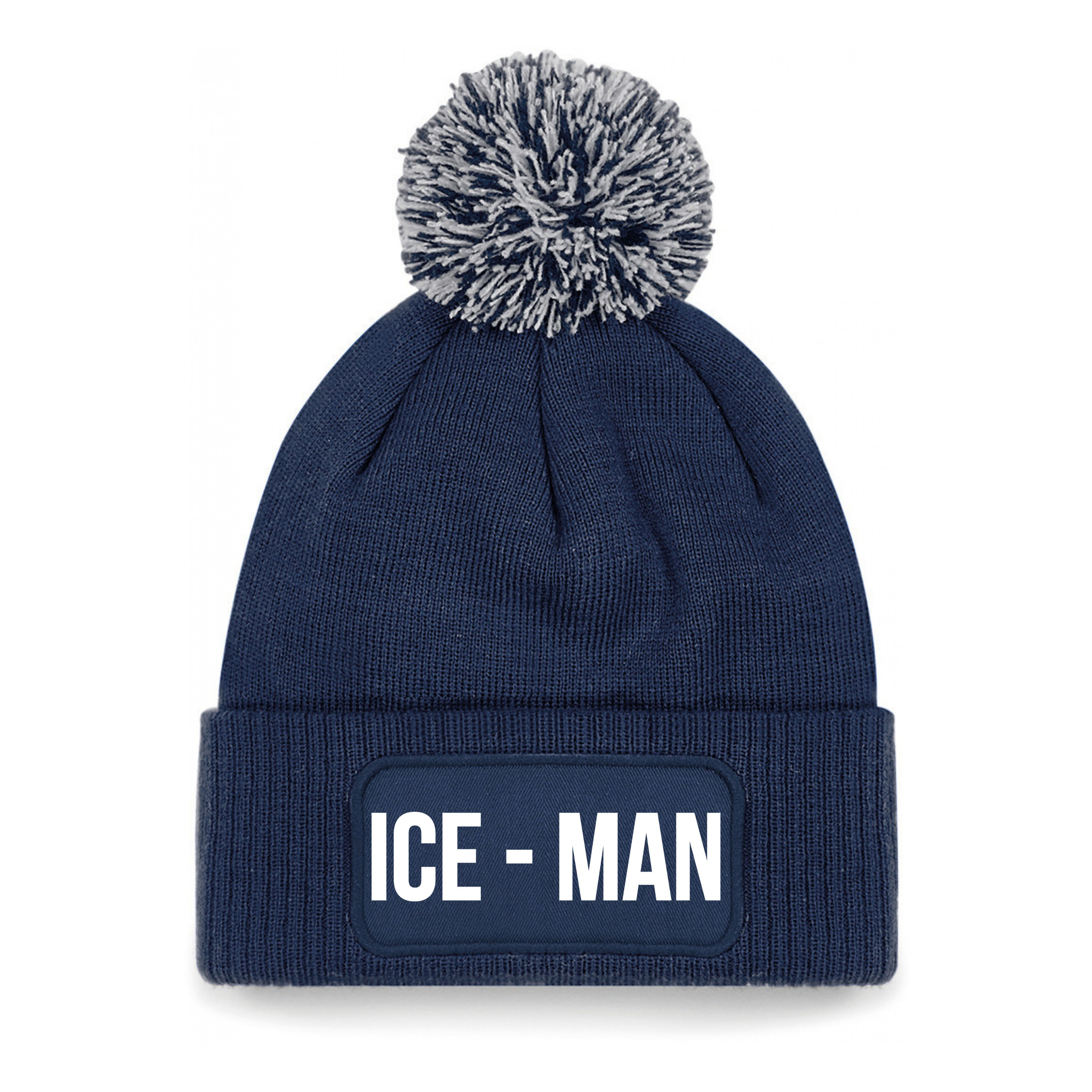 Ice-man muts met pompon - unisex - one size - navy - apres-ski muts One size -