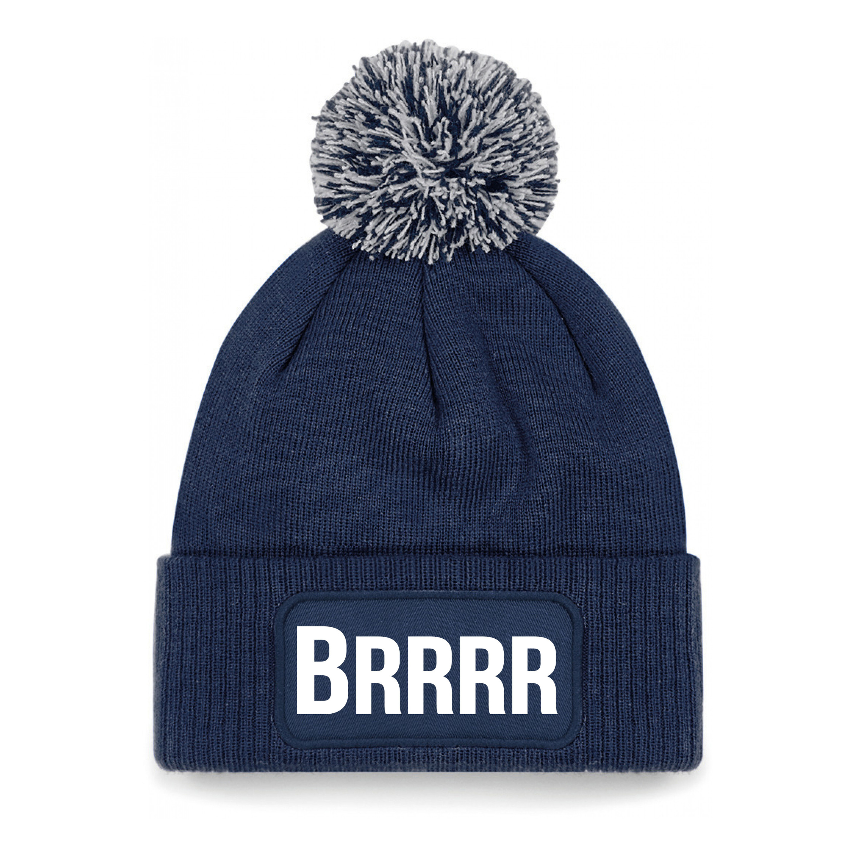 Brrrr muts met pompon - unisex - one size - navy - apres-ski muts One size -