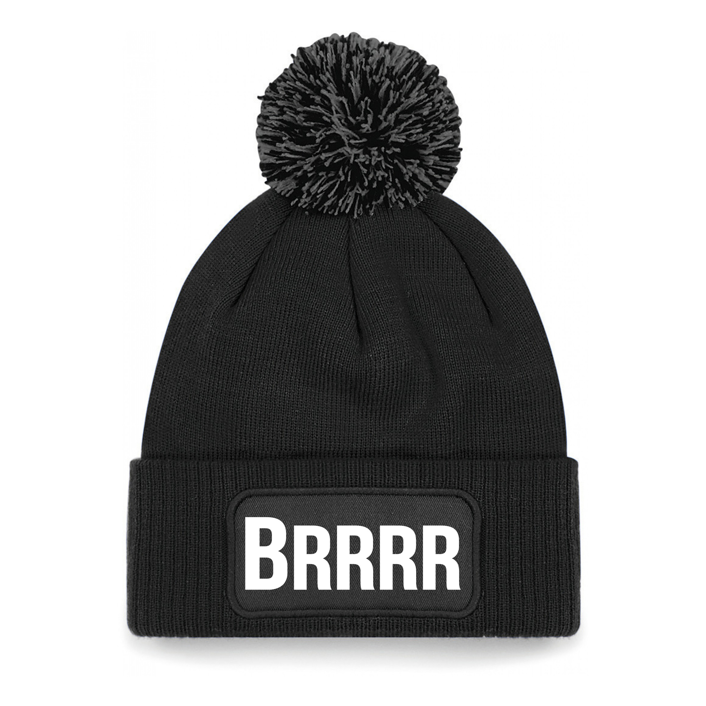 Brrrr muts met pompon - unisex - one size - zwart - apres-ski muts One size -