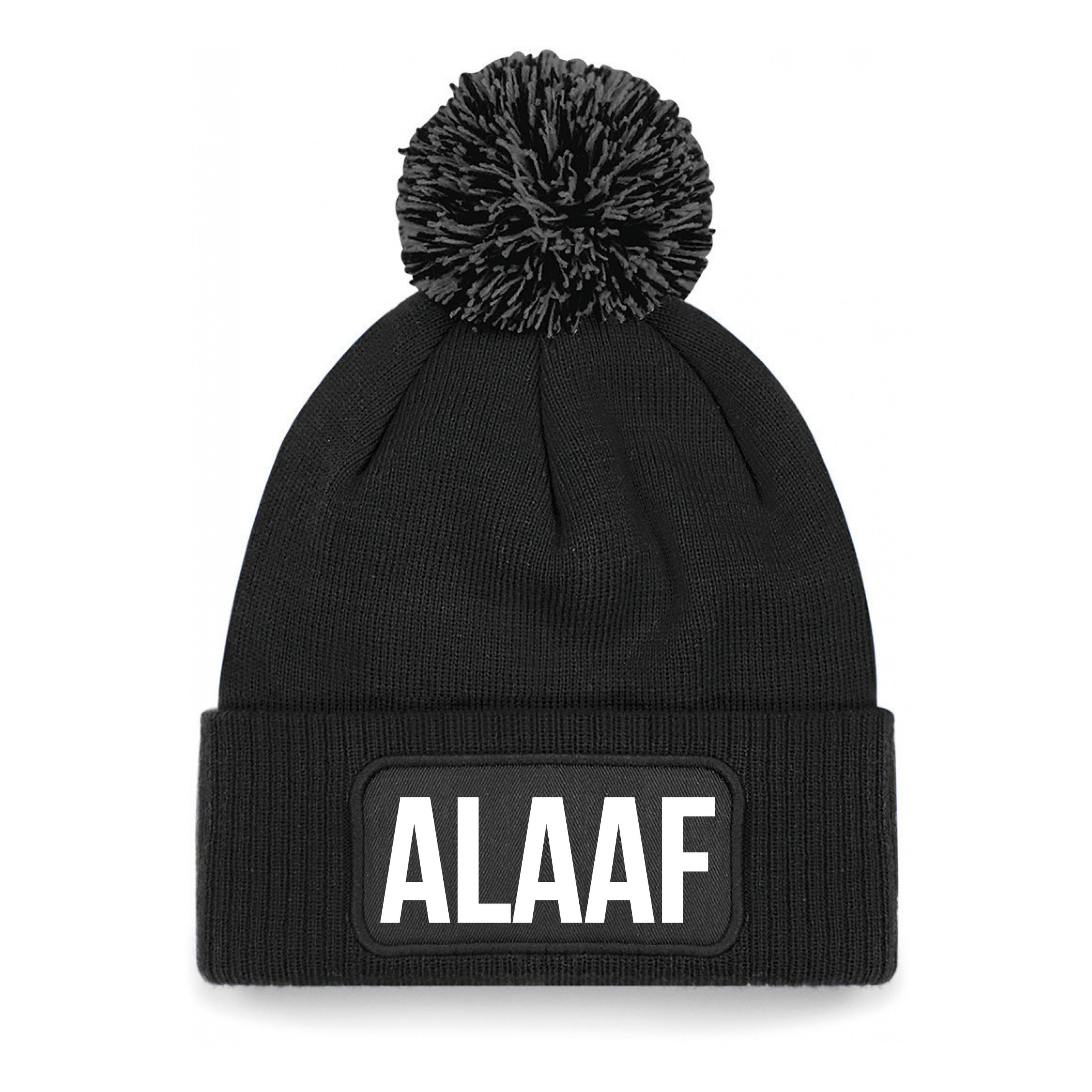 Alaaf muts met pompon unisex one size - Zwart One size -