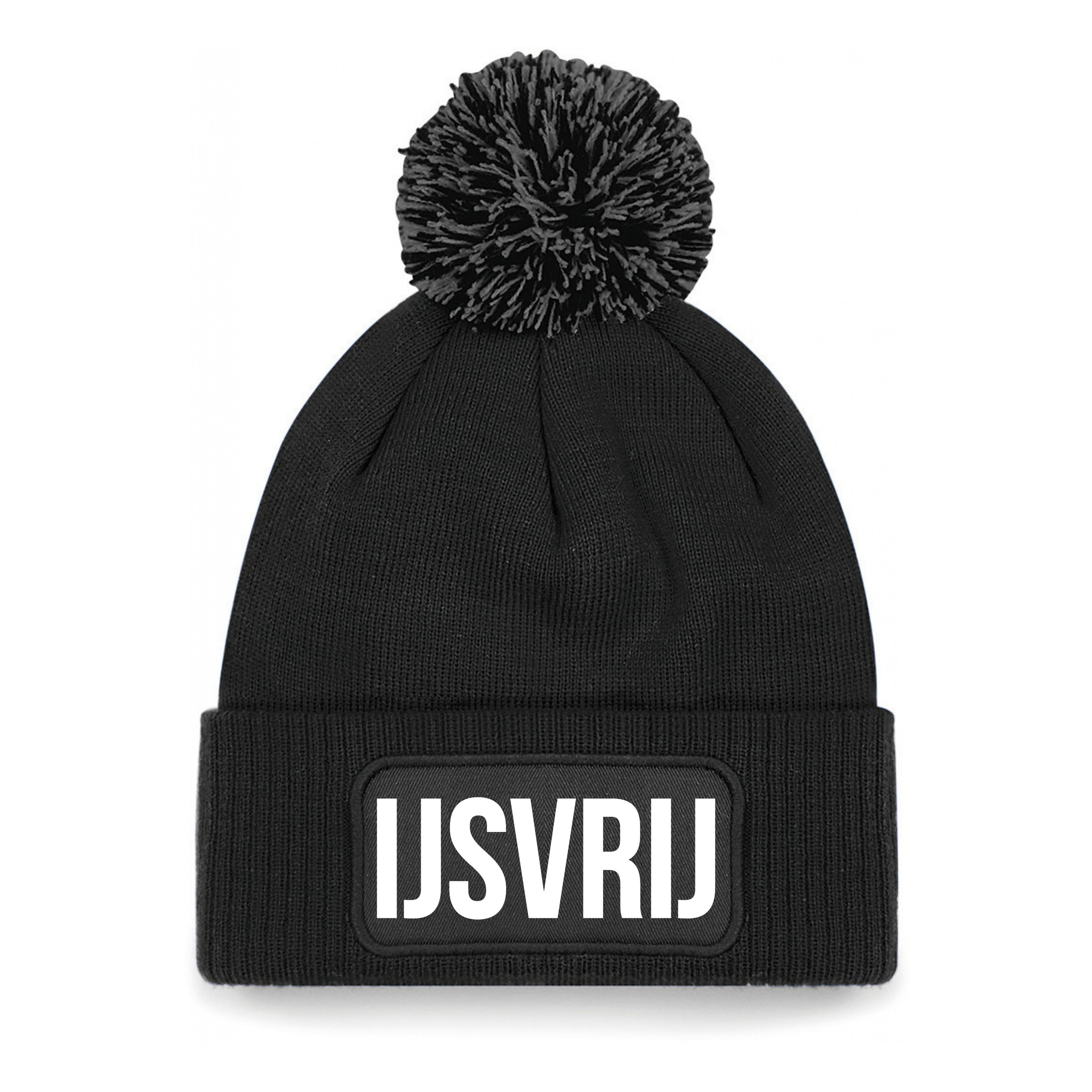 IJsvrij muts met pompon unisex one size - zwart One size -