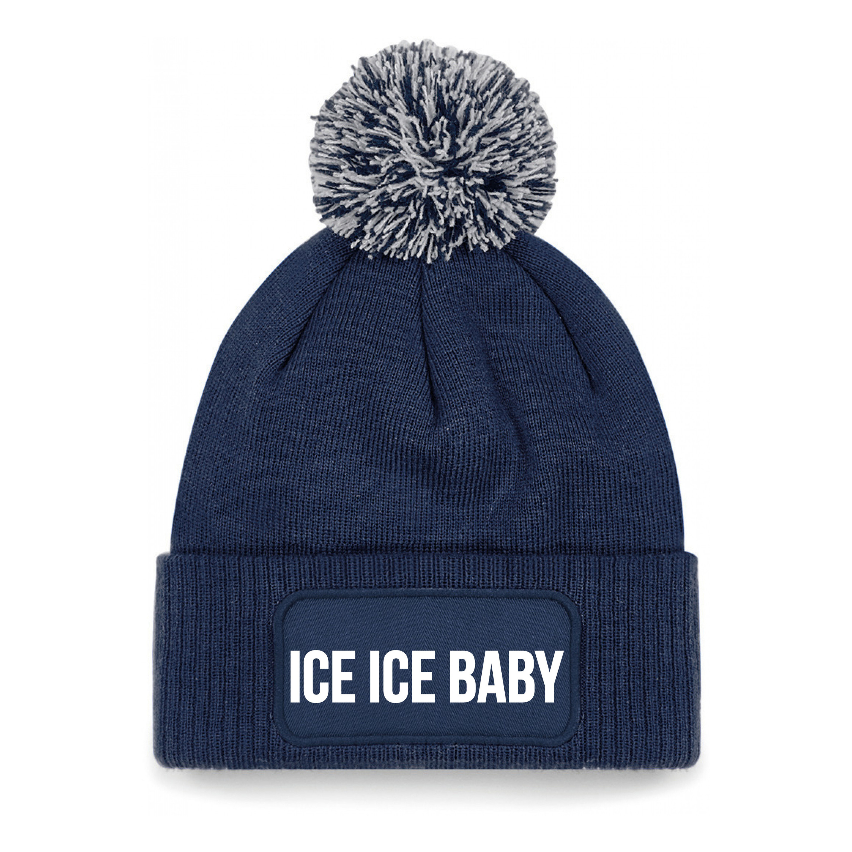 Ice ice baby muts met pompon unisex one size - Navy One size -