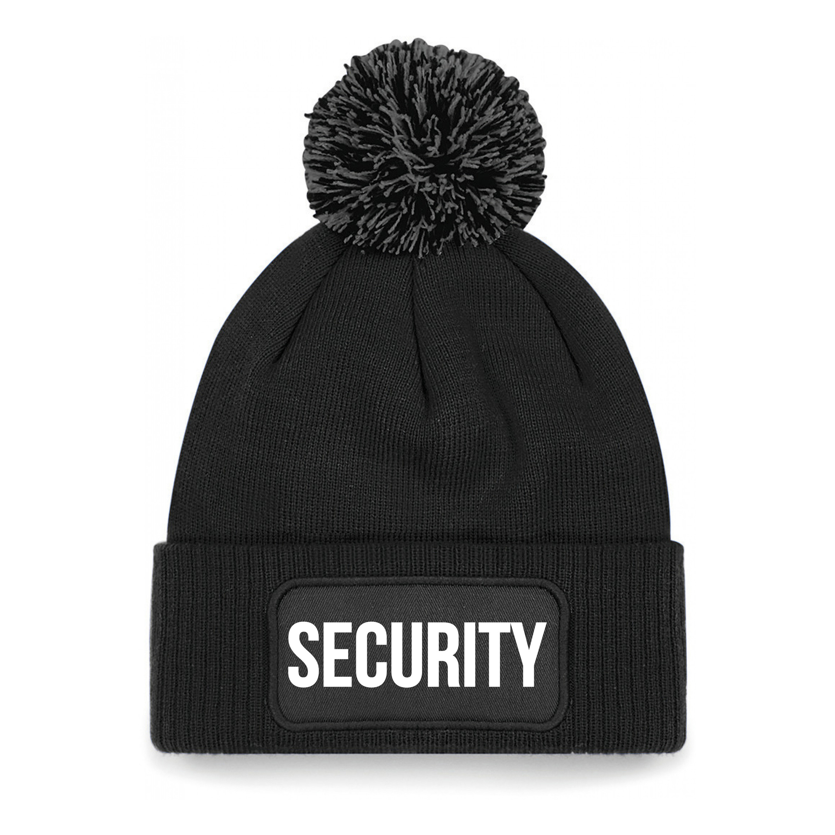 Security muts met pompon unisex - one size - zwart - apres-ski muts One size -