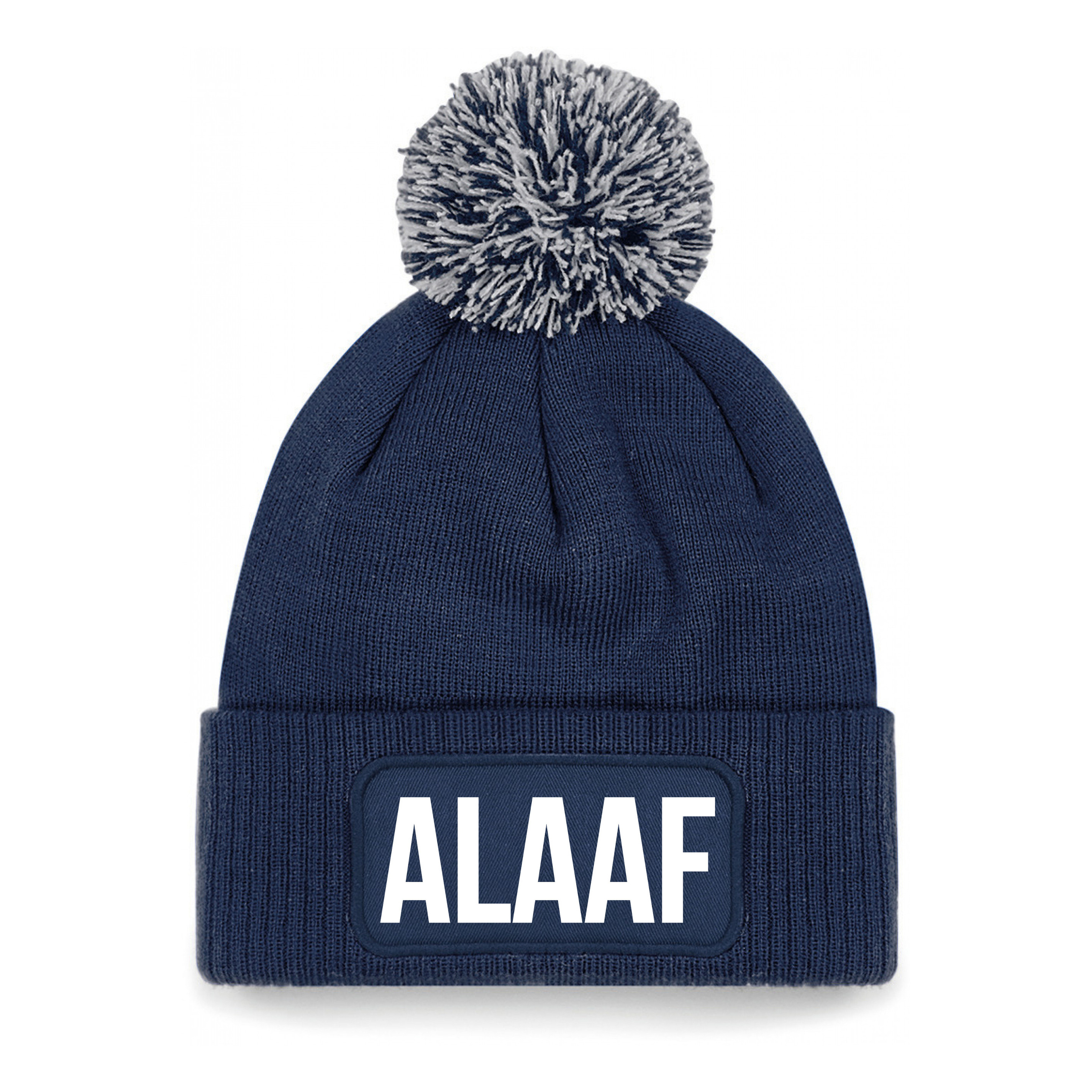 Alaaf muts met pompon unisex one size - Navy One size -