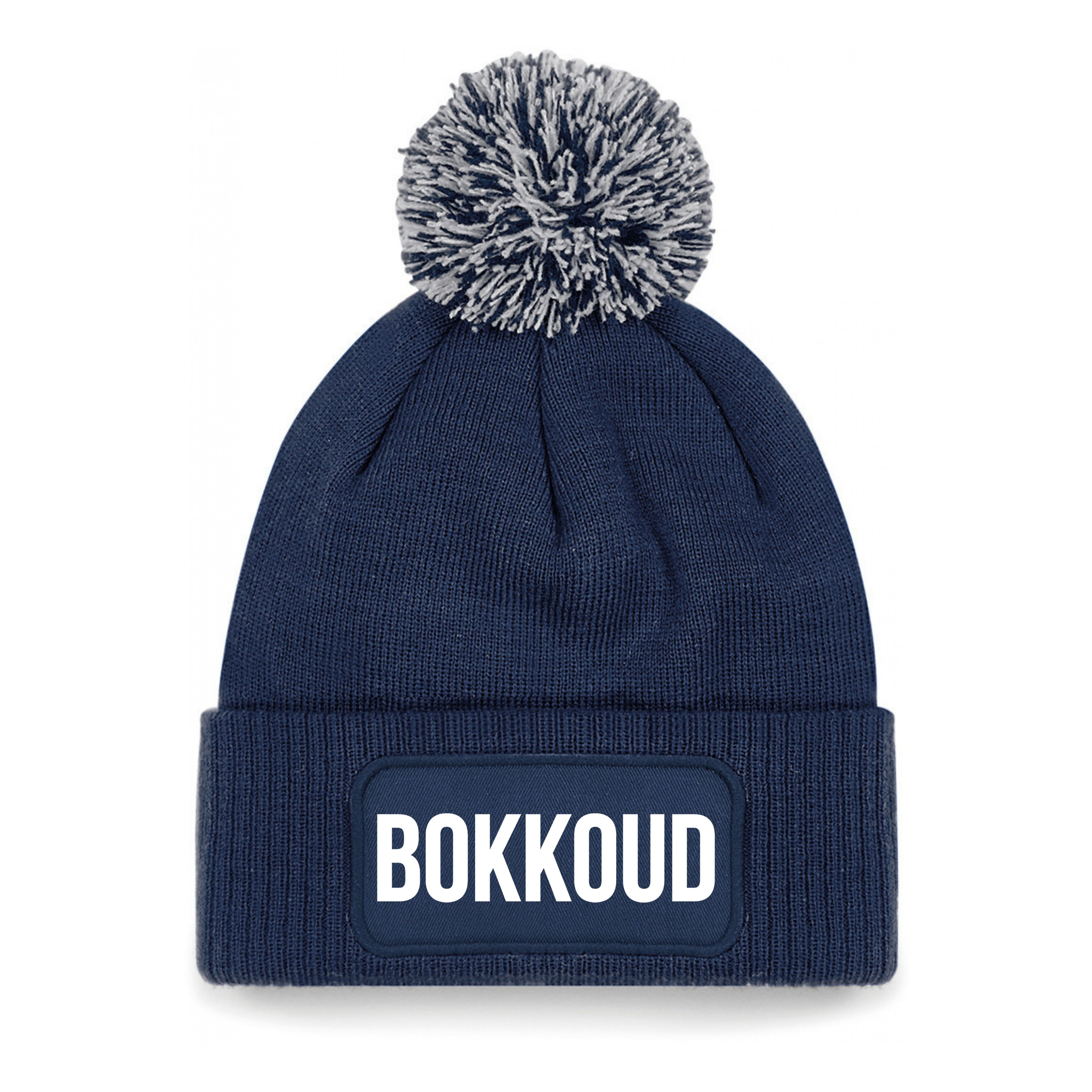 Bokkoud muts met pompon - unisex - one size - Navy - apres-ski muts One size -