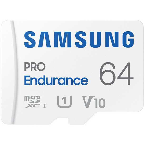 SAMSUNG PRO Endurance 64 GB microSDXC (2022) geheugenkaart UHS-I U1, Class 10, V10, Incl. SD-Adapter