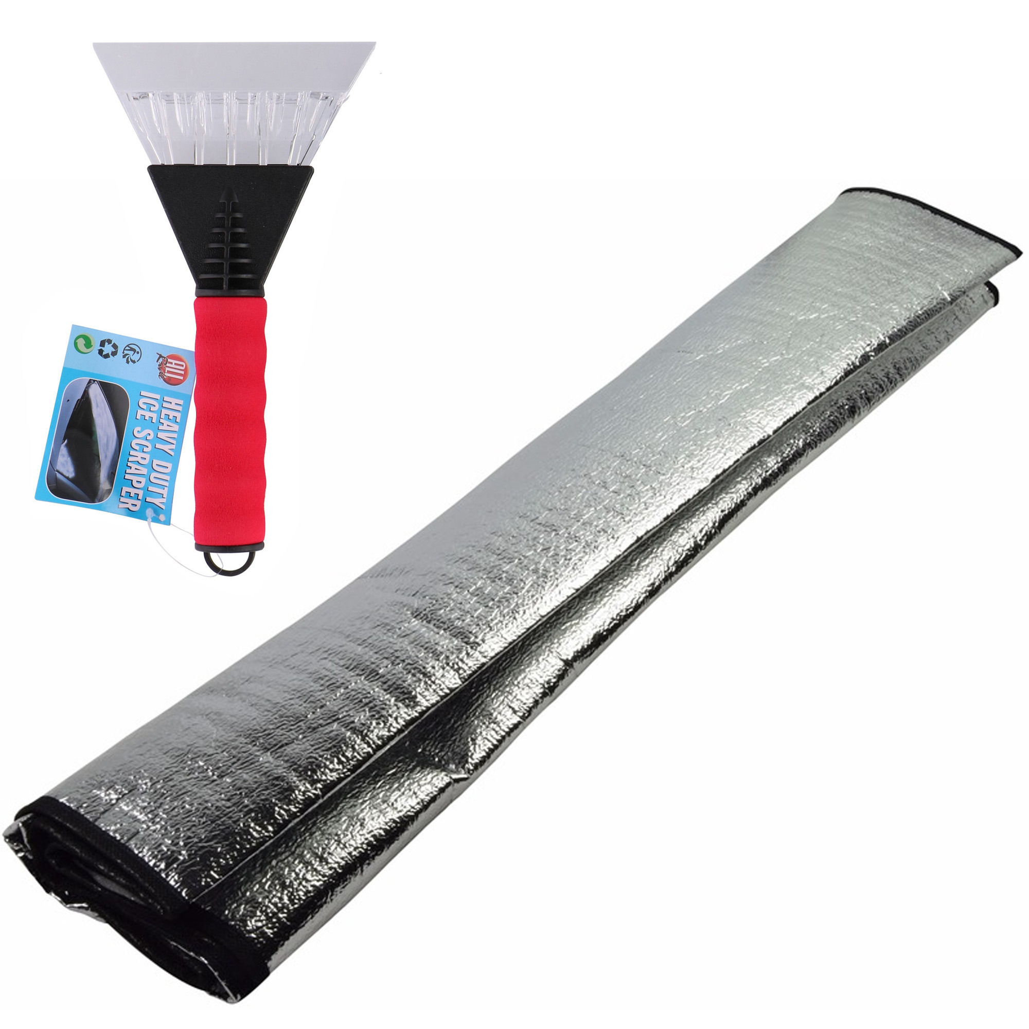 Auto anti bevriezing/vorst deken 70 x 150 cm met ijskrabber rood 13cm -