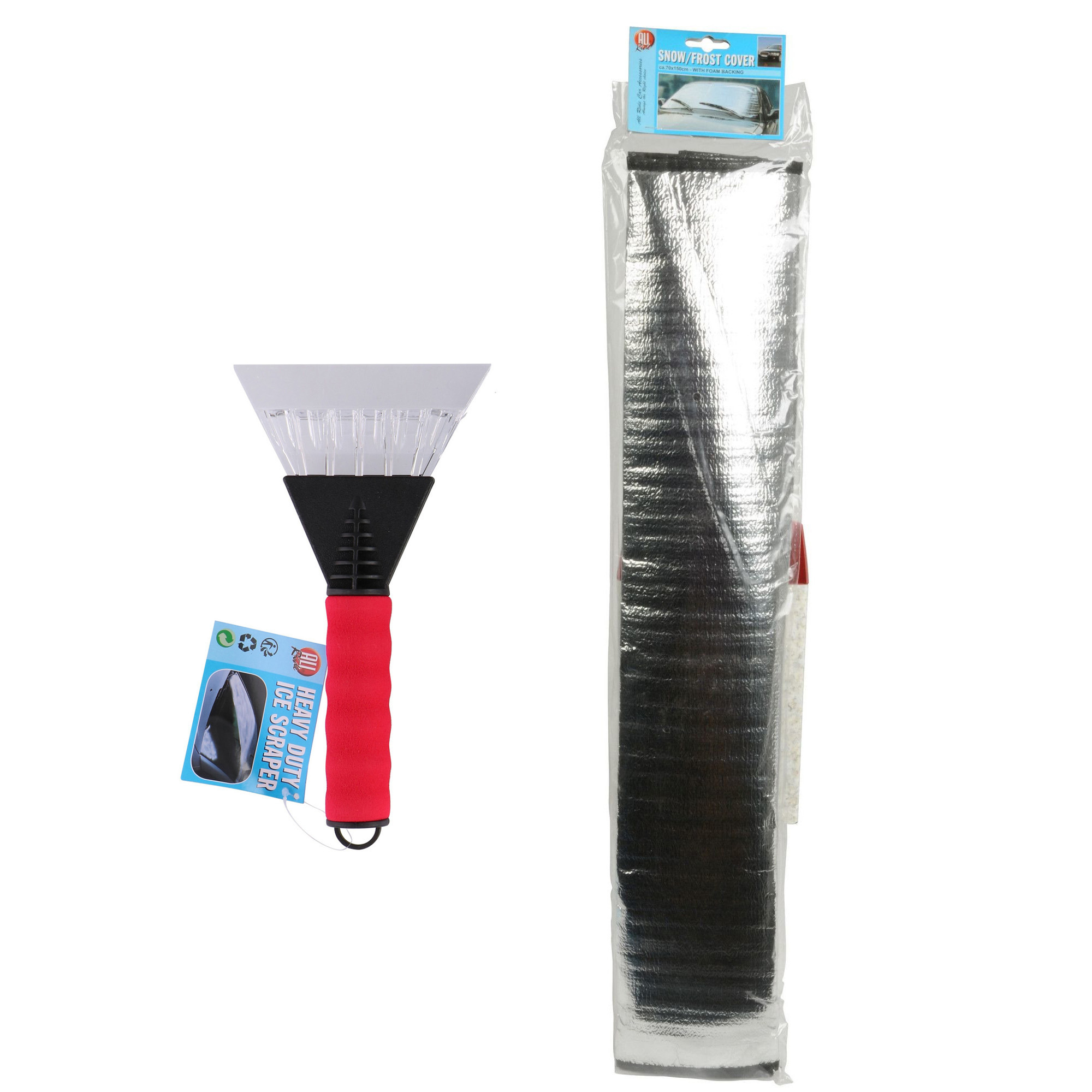 Auto anti bevriezing/vorst deken 70 x 150 cm met ijskrabber 26 cm -