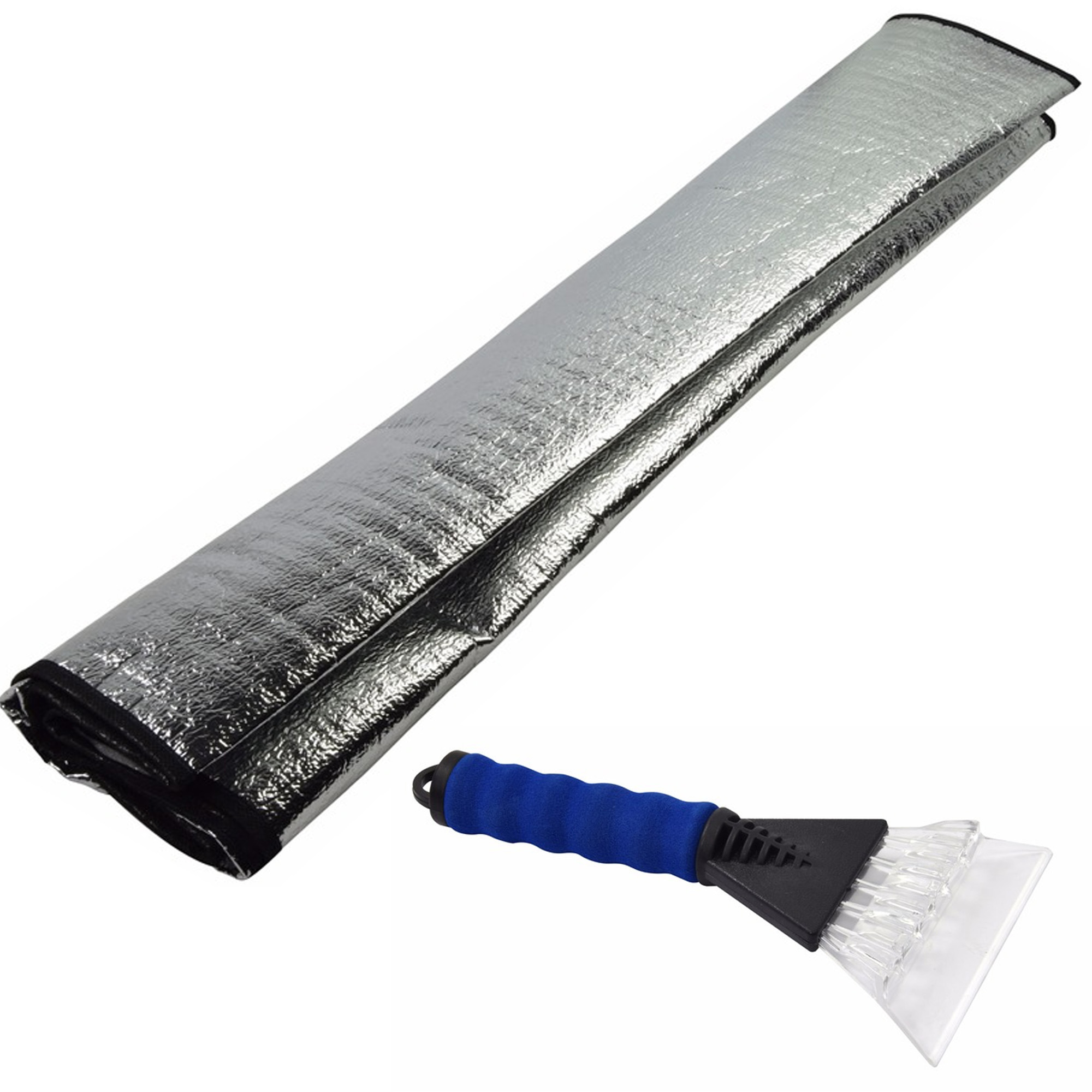 Auto anti bevriezing/vorst deken 70 x 150 cm met ijskrabber blauw 13cm -