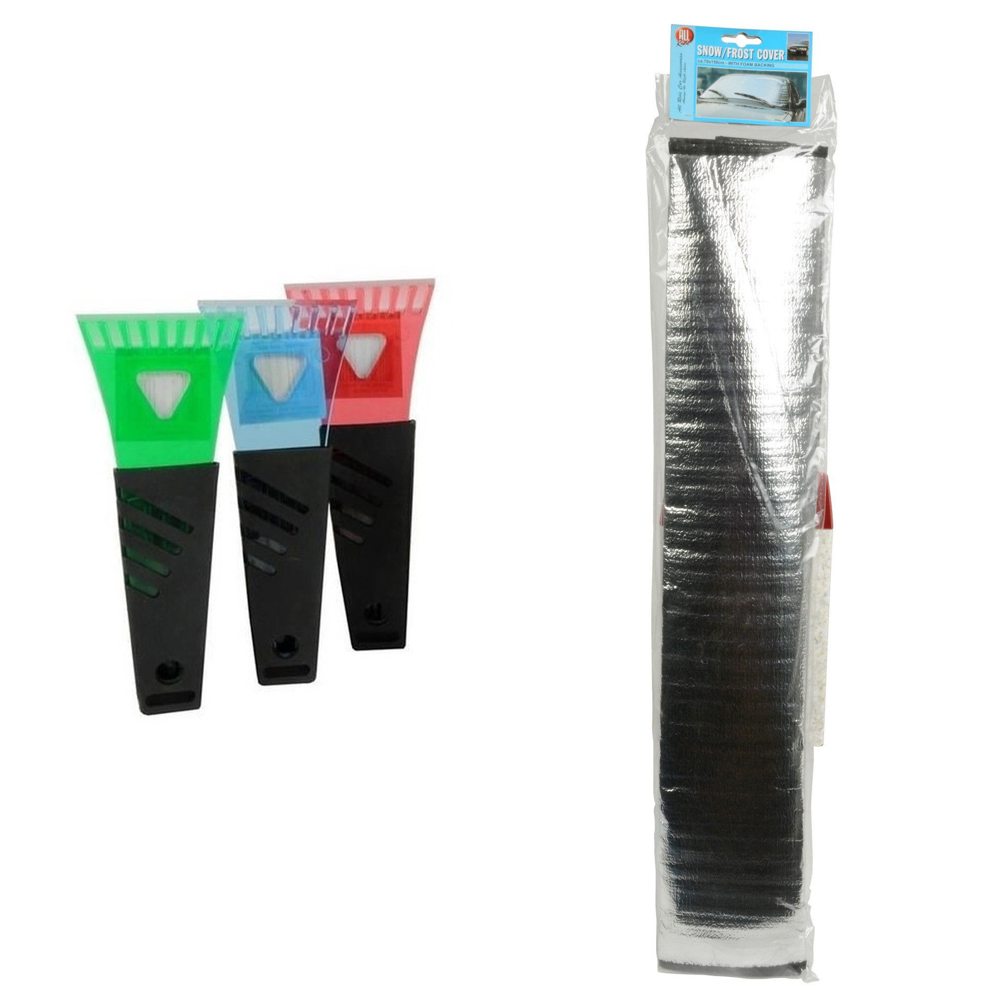 Auto anti bevriezing/vorst deken 70 x 150 cm met ijskrabber 17 cm -
