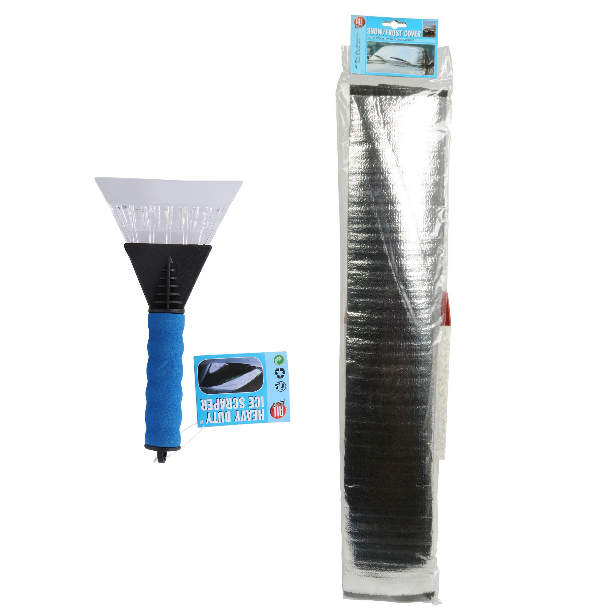 Auto anti bevriezing/vorst deken 70 x 150 cm met ijskrabber 26 cm -