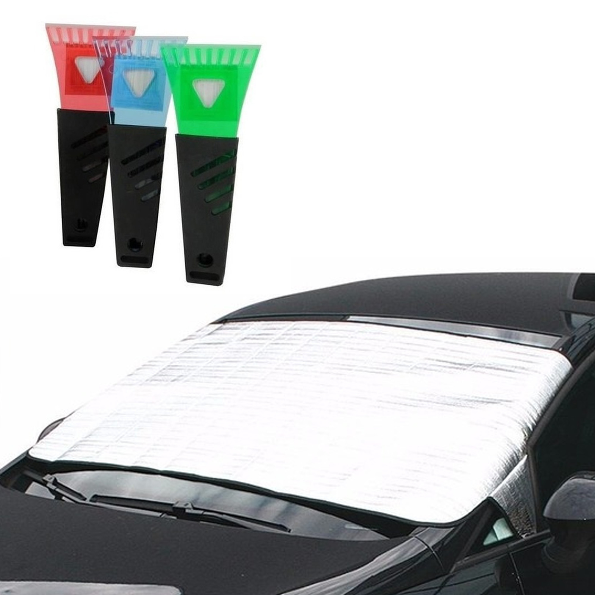 Auto anti bevriezing/vorst deken 85 x 180 cm met ijskrabber 17 cm -