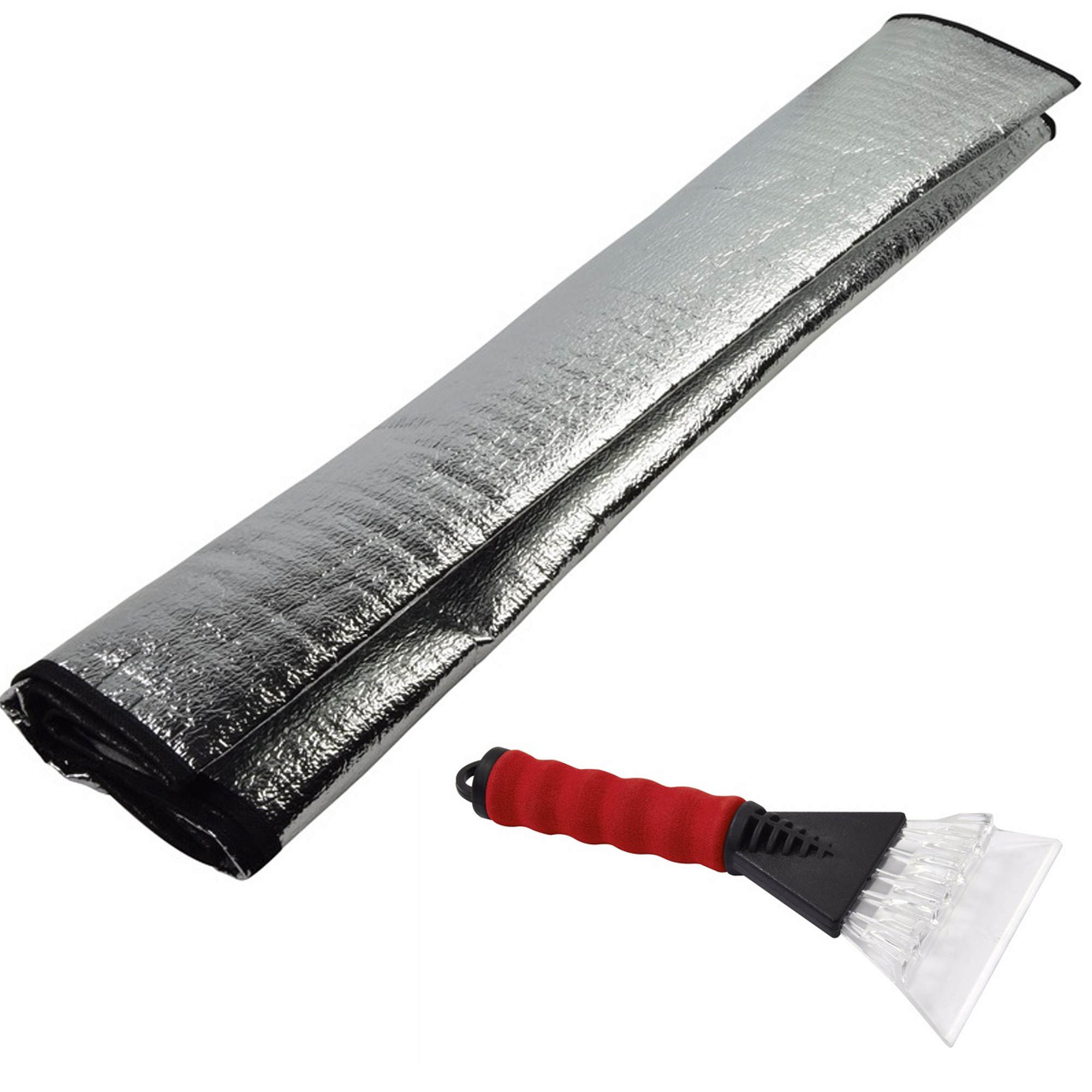 Auto anti bevriezing/vorst deken 70 x 150 cm met ijskrabber rood 13cm -