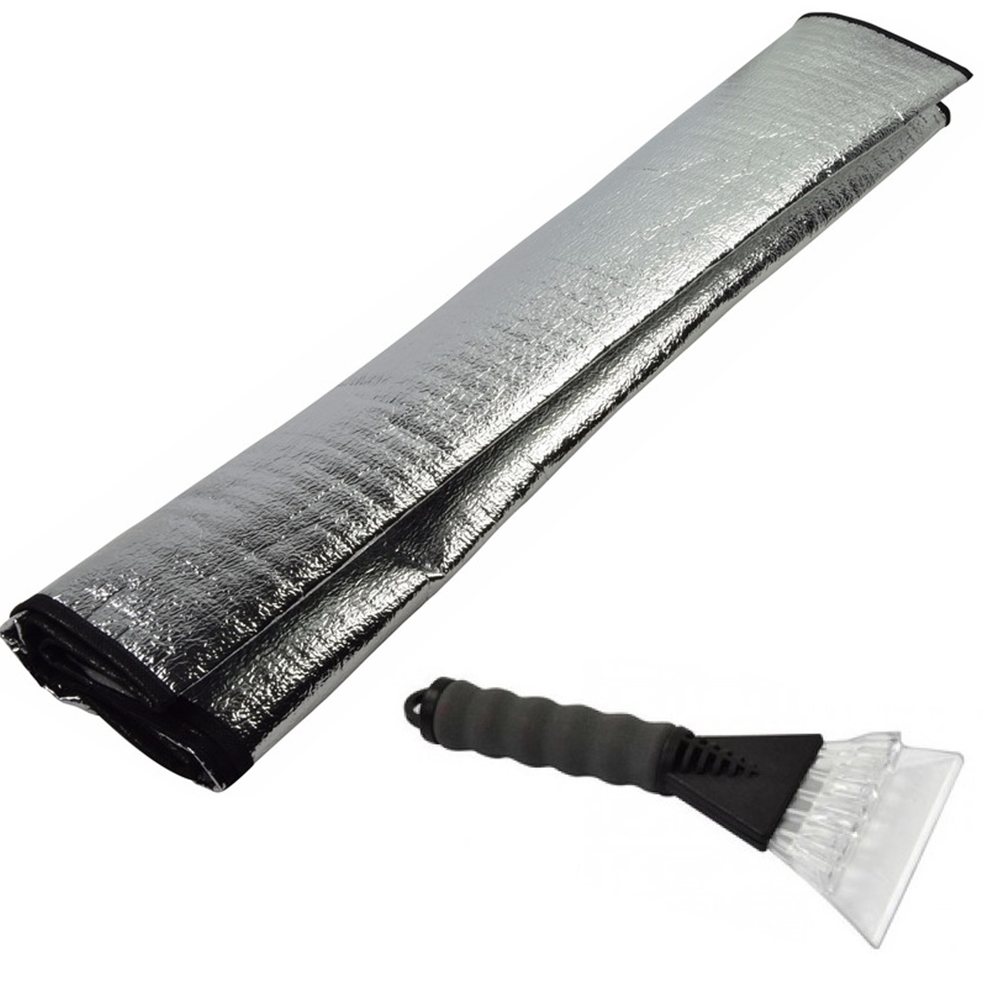 Auto anti bevriezing/vorst deken 70 x 150 cm met ijskrabber grijs 13cm -