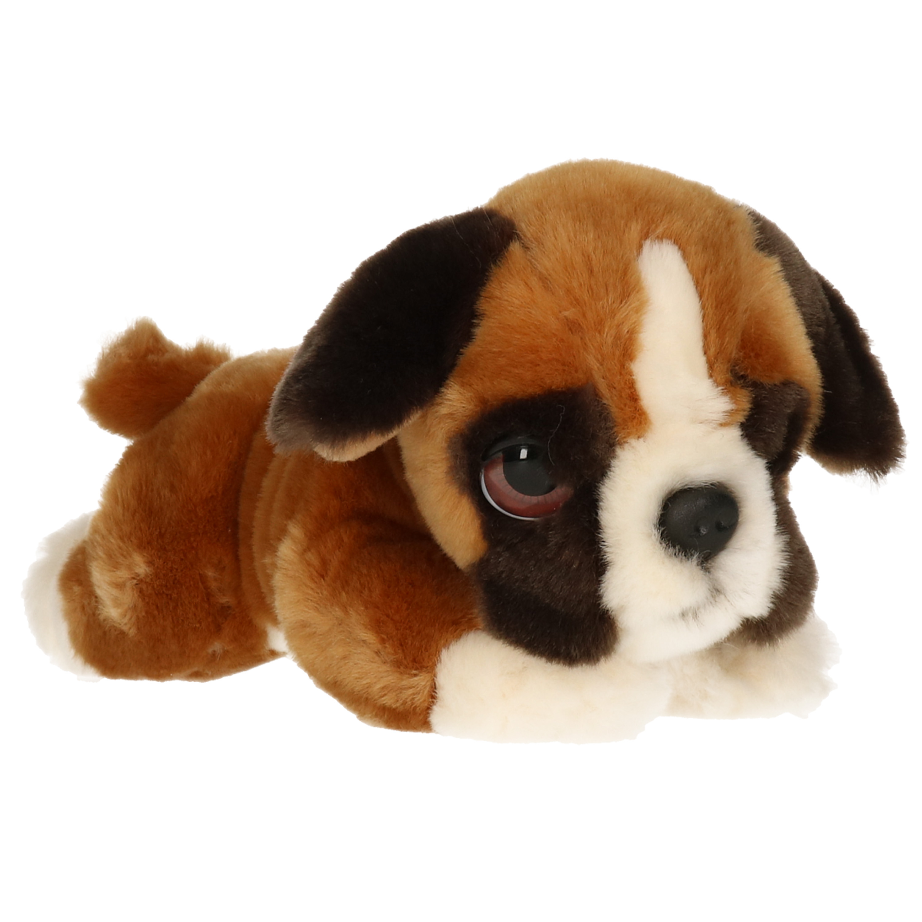 Pluche bruin/creme Boxer puppy honden knuffel 25 cm -