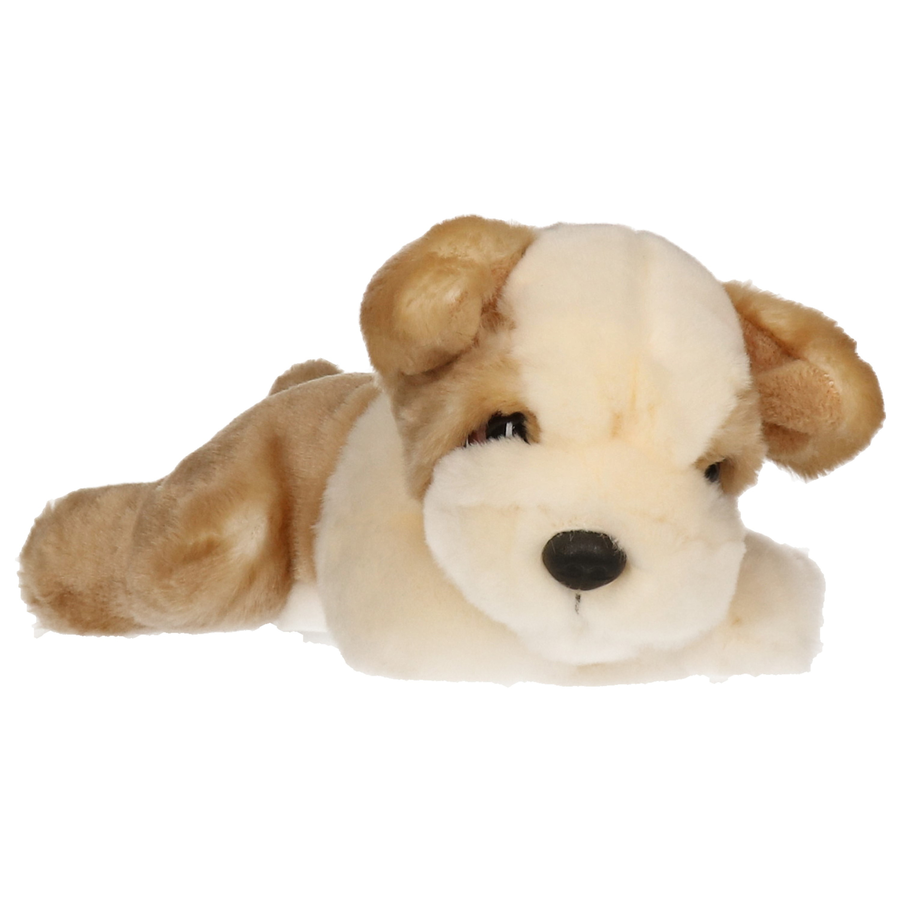 Pluche creme/lichtbruine Bulldog puppy honden knuffel 25 cm -