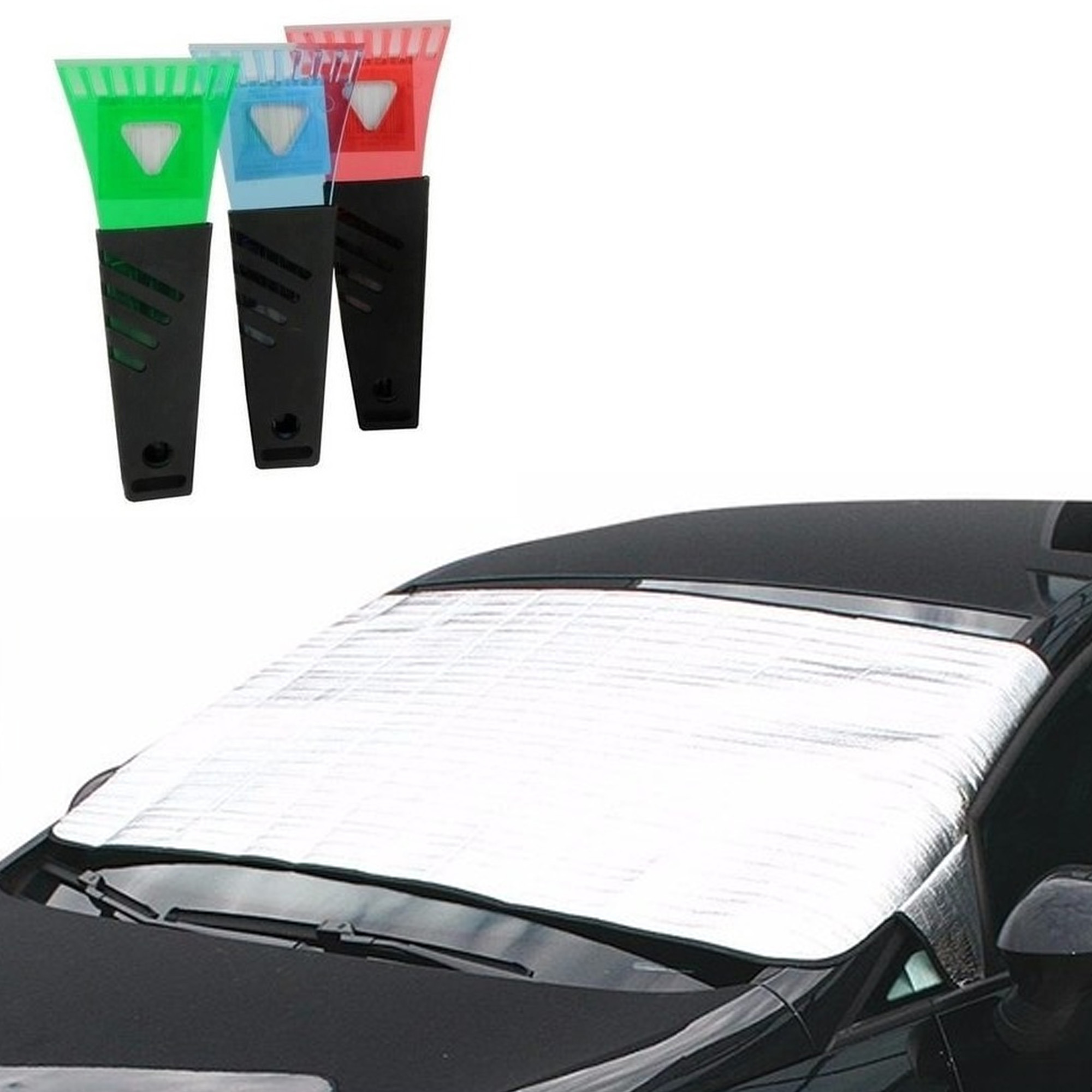 Auto anti bevriezing/vorst deken 70 x 140 cm met ijskrabber 17 cm -