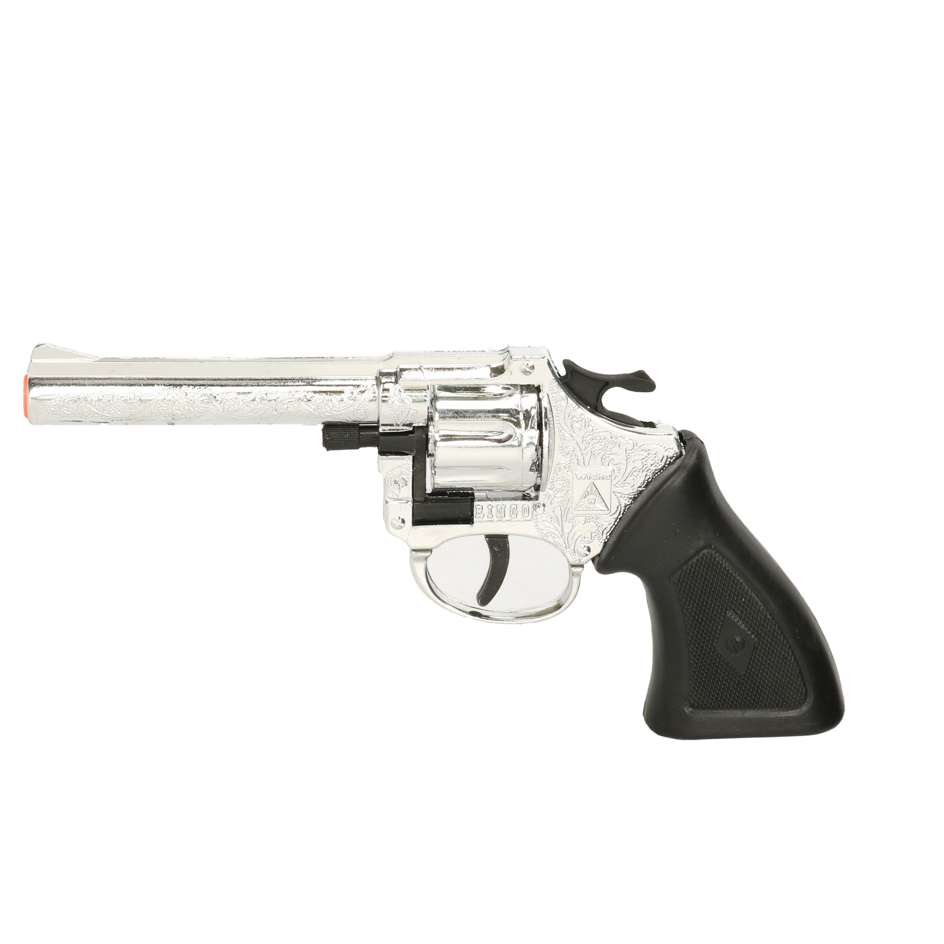 Cowboy verkleed speelgoed revolver/pistool kunststof 8 schots plaffertjes -
