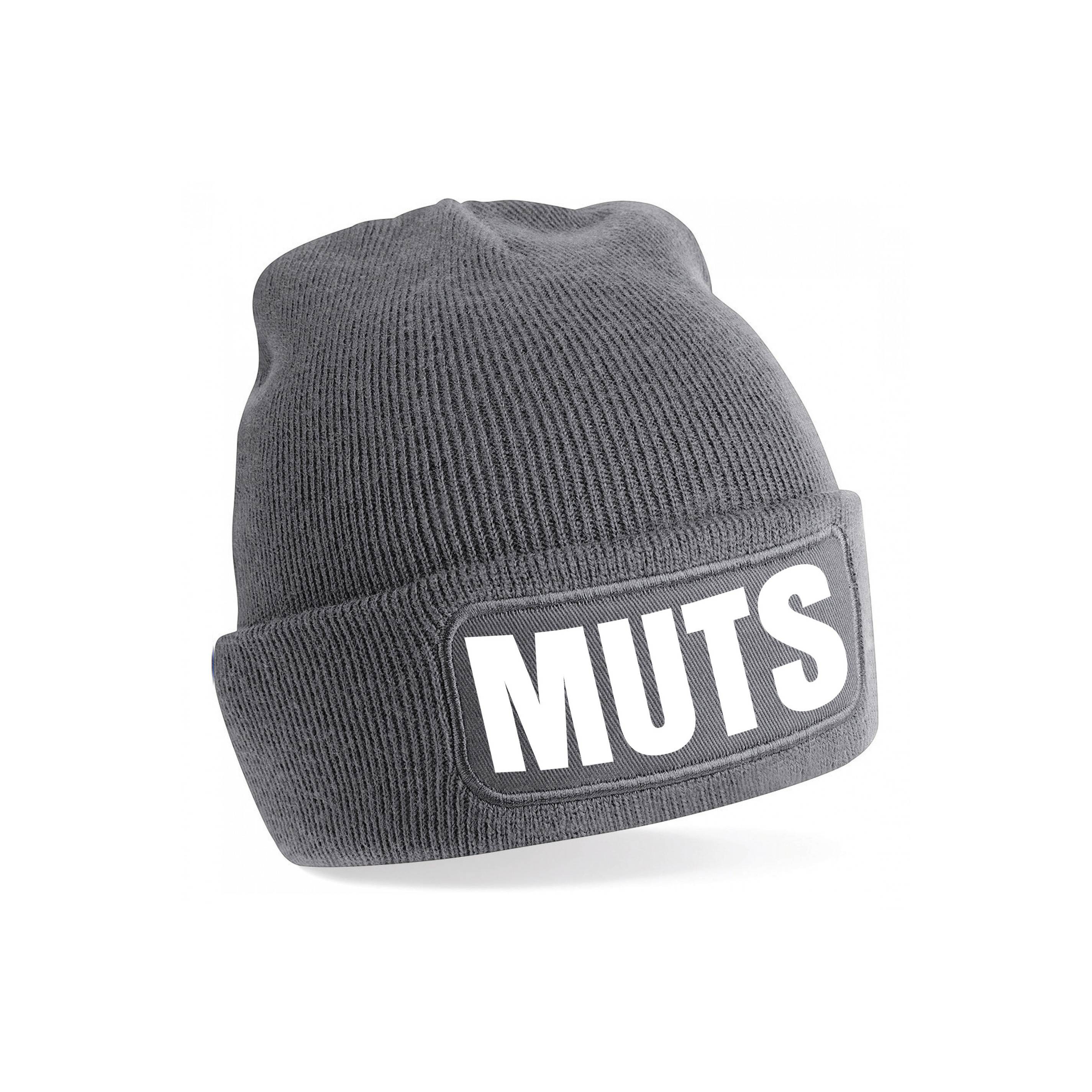 Muts/beanie met grappige tekst - one size - unisex - grijs One size -