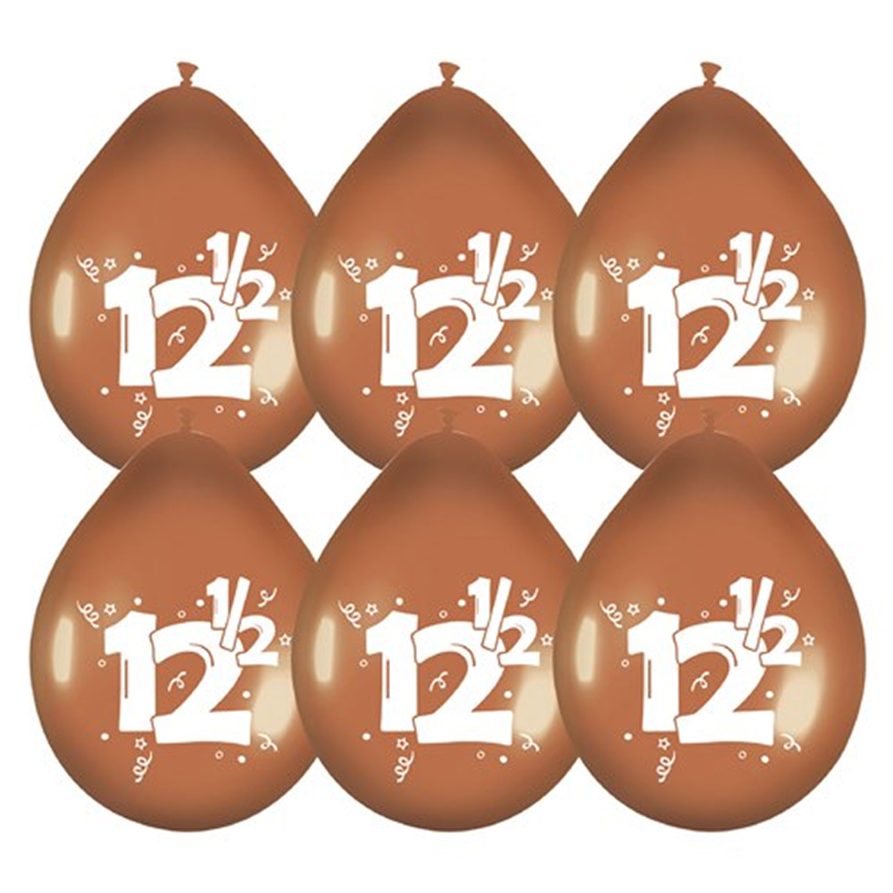 Jubileum thema ballonnen 12.5 jaar getrouwd 90x stuks 29 cm brons -