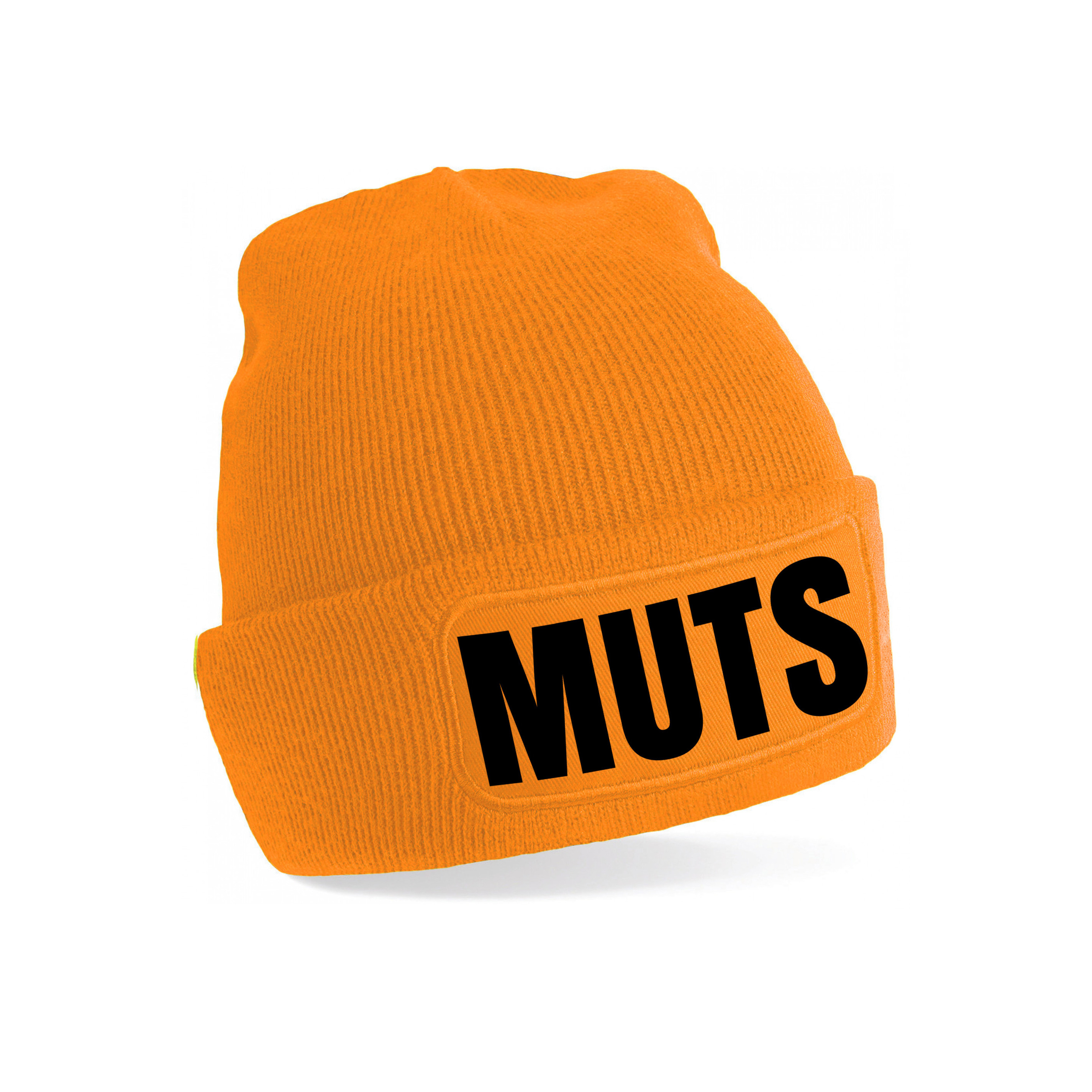 Muts/beanie met grappige tekst - one size - unisex - oranje One size -