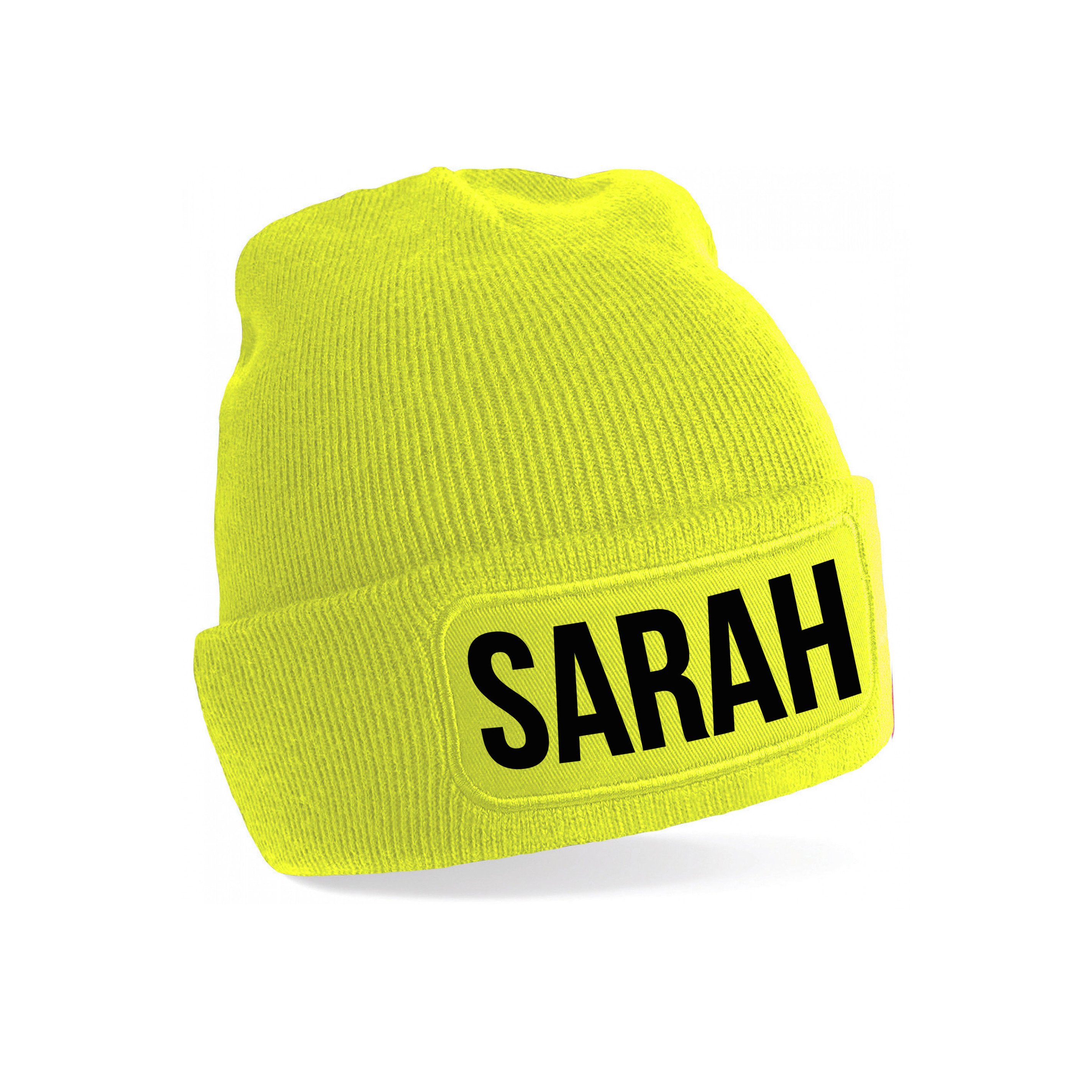 Sarah muts unisex one size - Geel One size -