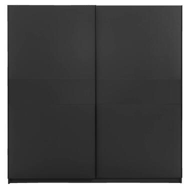 Schuifdeurkast Genua - antraciet - 204x200x60 cm - Leen Bakker