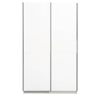 Schuifdeurkast Genua - wit - 204x122x60 cm - Leen Bakker
