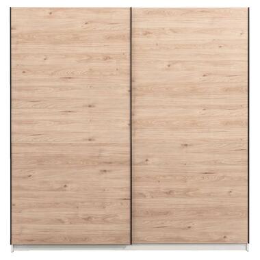 Schuifdeurkast Genua - eikenkleur - 204x200x60 cm - Leen Bakker