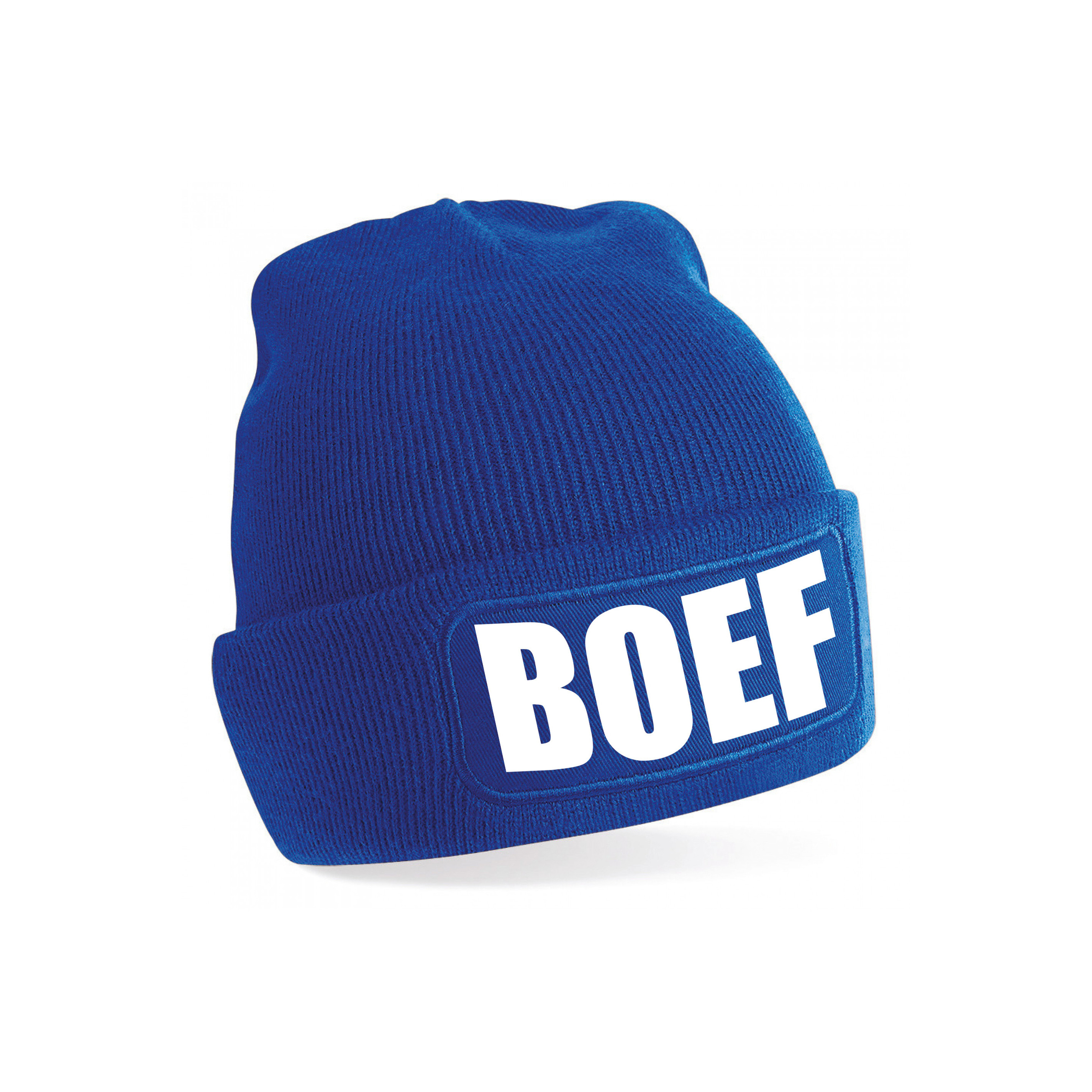 Boef muts/beanie onesize unisex - blauw One size -