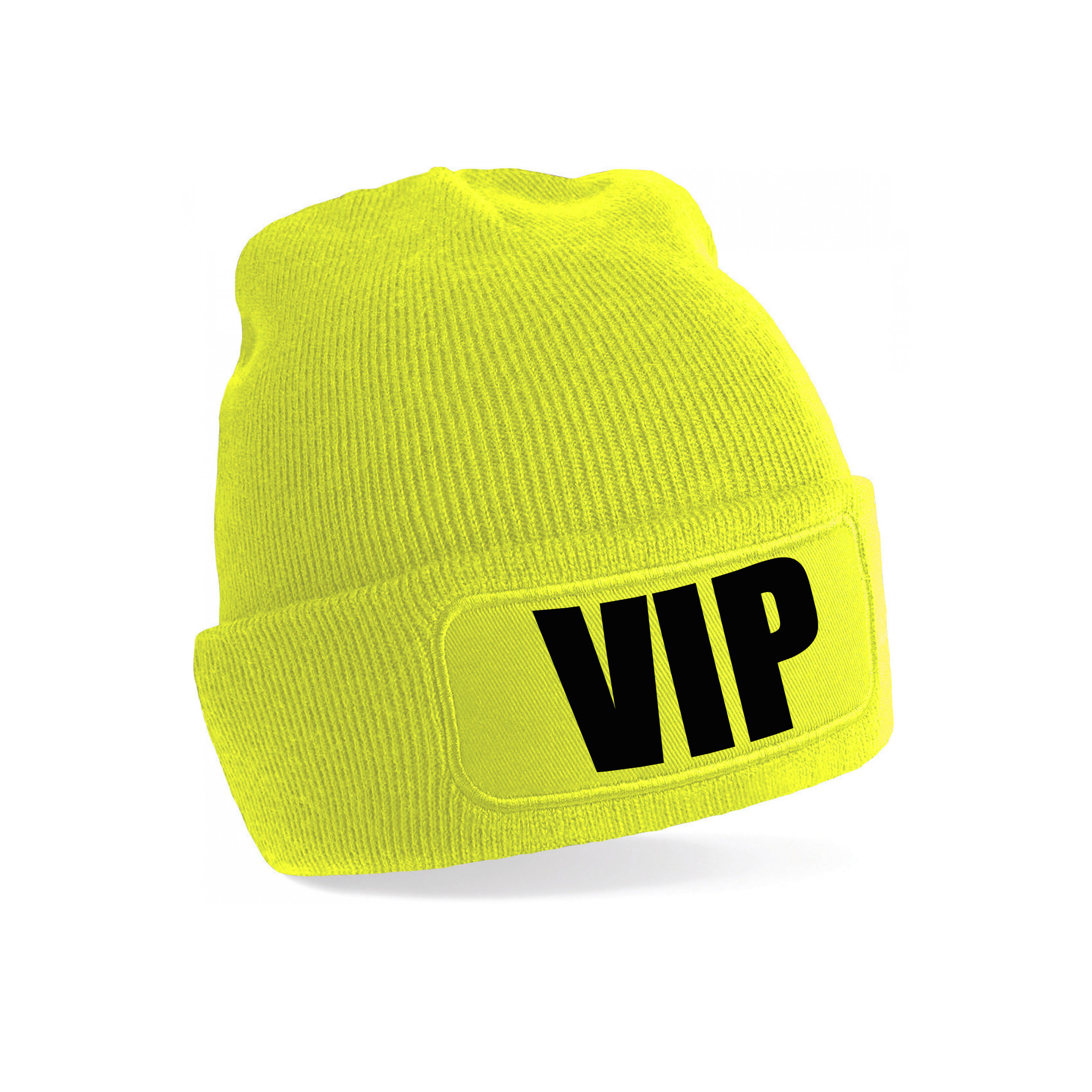 VIP muts/beanie onesize unisex - geel One size -
