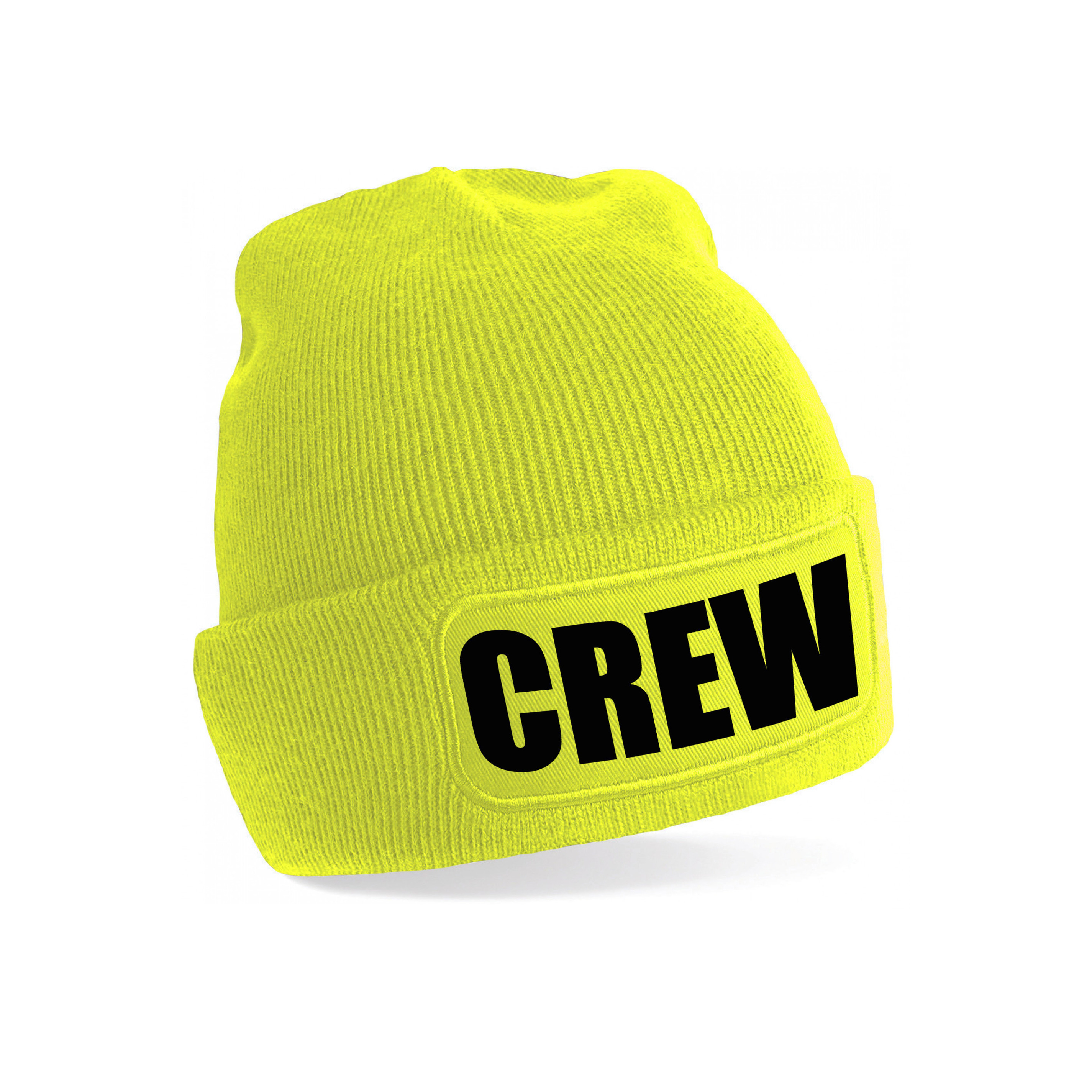 Crew muts/beanie onesize unisex - geel One size -