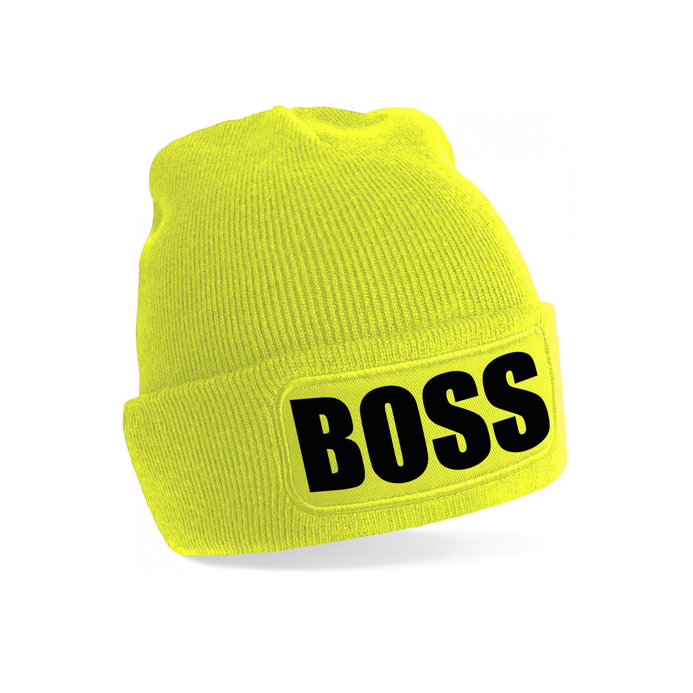 Boss muts/beanie onesize unisex - geel One size -